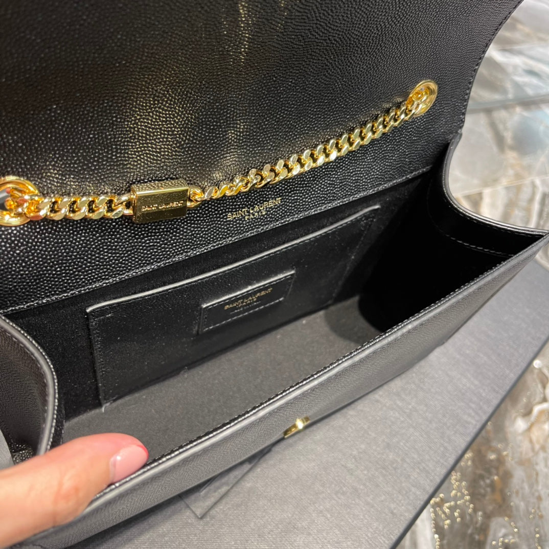 GLAMI Kata MeGLAMIum Chain Bag Black With Tassel For Women 9.4in/24cm YSL 354119BOW0J1000