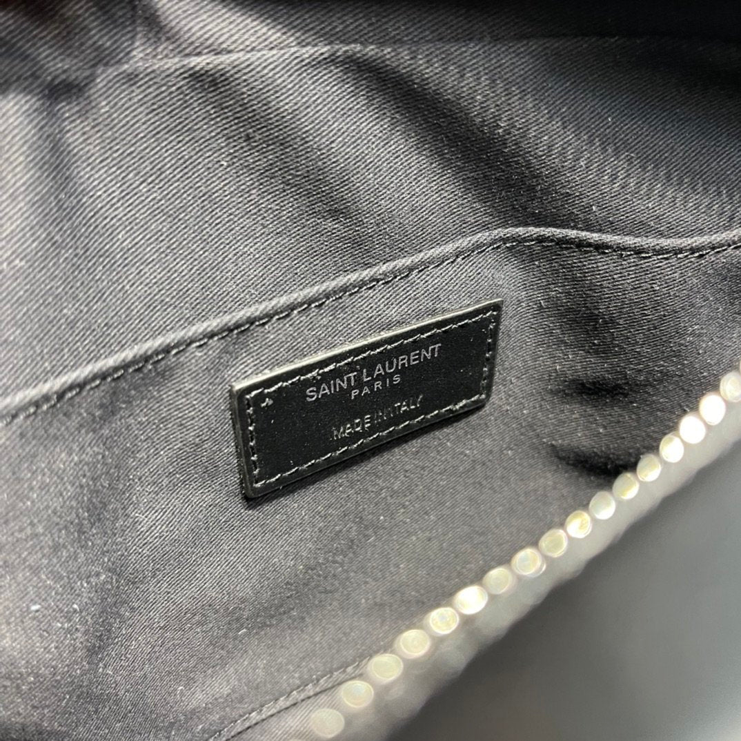 GLAMI Lou Camera Bag Black With Silver Toned Hardware For Women 9in/23cm YSL 612544DV7041000