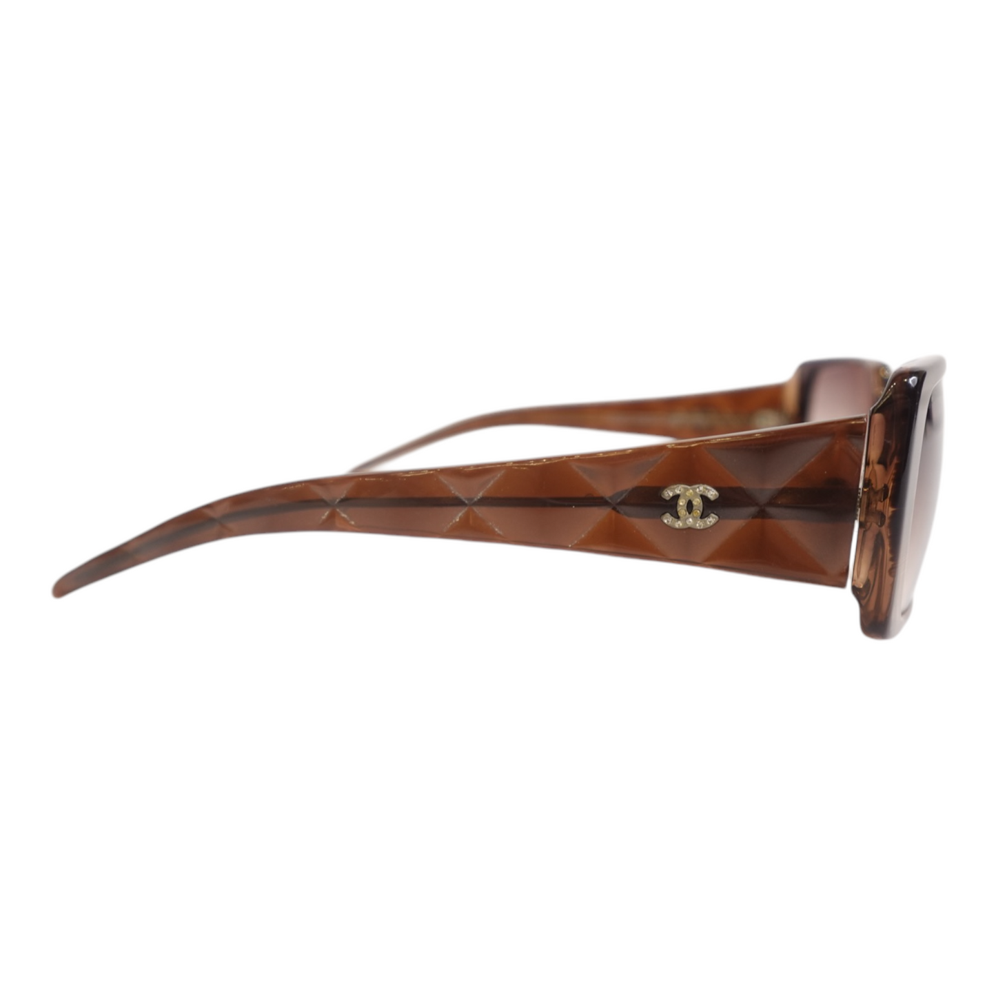Chanel Brown Rectangular Sunglasses