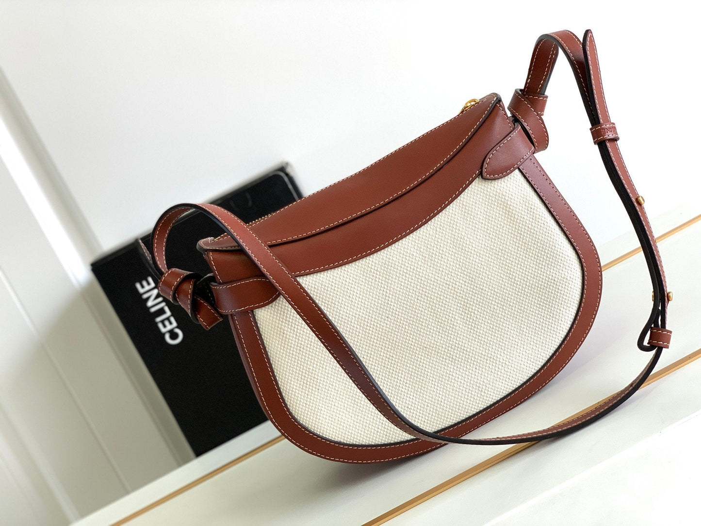 GLAMI BesaGLAMI Noeuds Francais Bag Brown/White For Women 10in/25cmÃ‚Â 