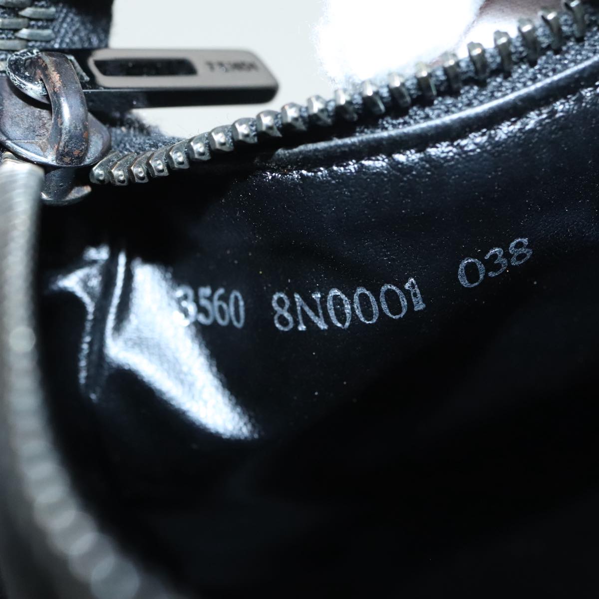 FENDI Zucchino Canvas Hand Bag Black Silver 90550