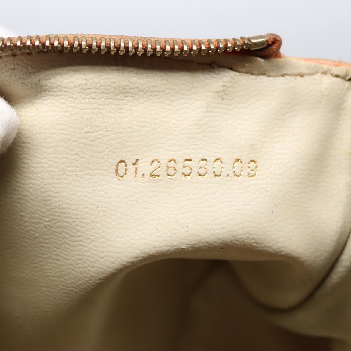 FENDI Zucchino Canvas Hand Bag Enamel Orange Gold 90583