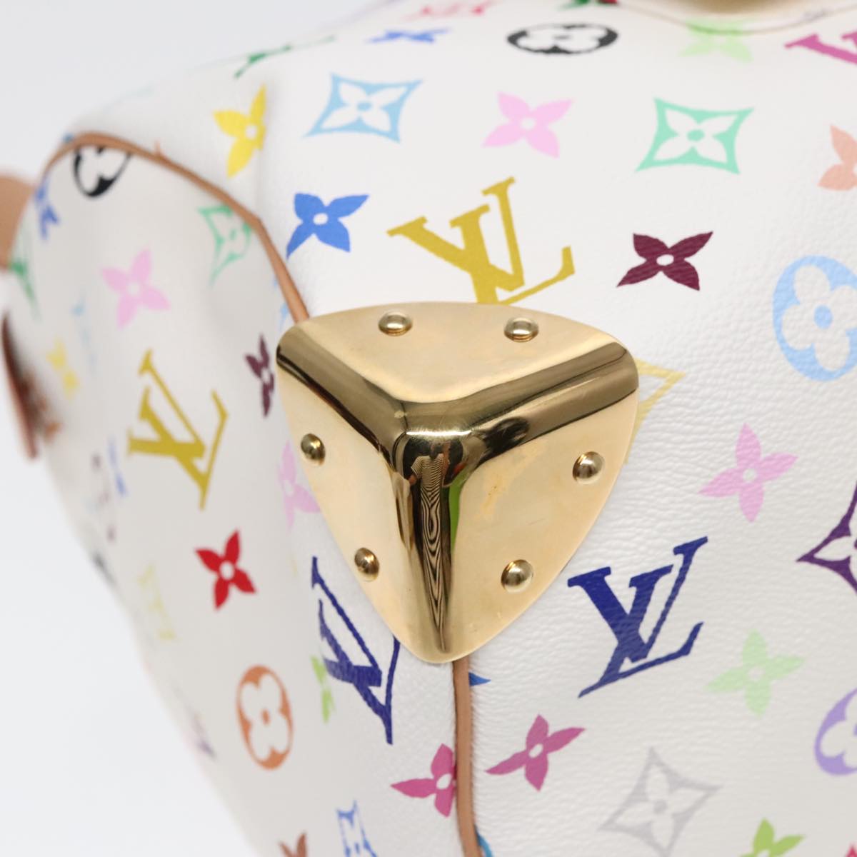 LOUIS VUITTON Monogram Multicolor Speedy 30 Hand Bag White M92643 LV 90665A
