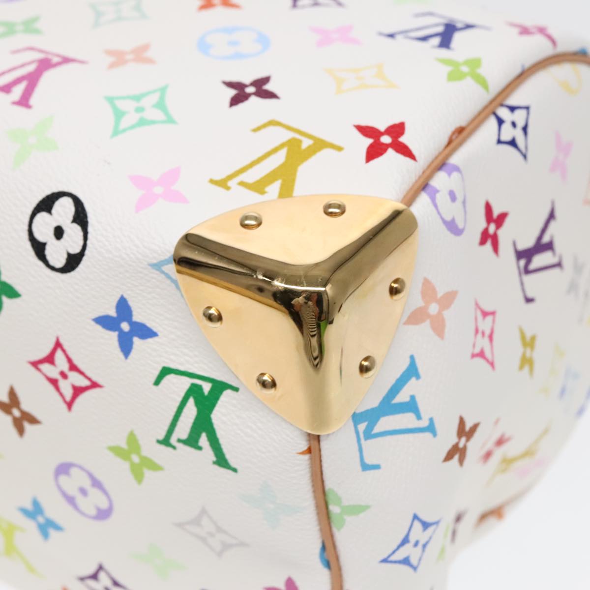 LOUIS VUITTON Monogram Multicolor Speedy 30 Hand Bag White M92643 LV 90665A