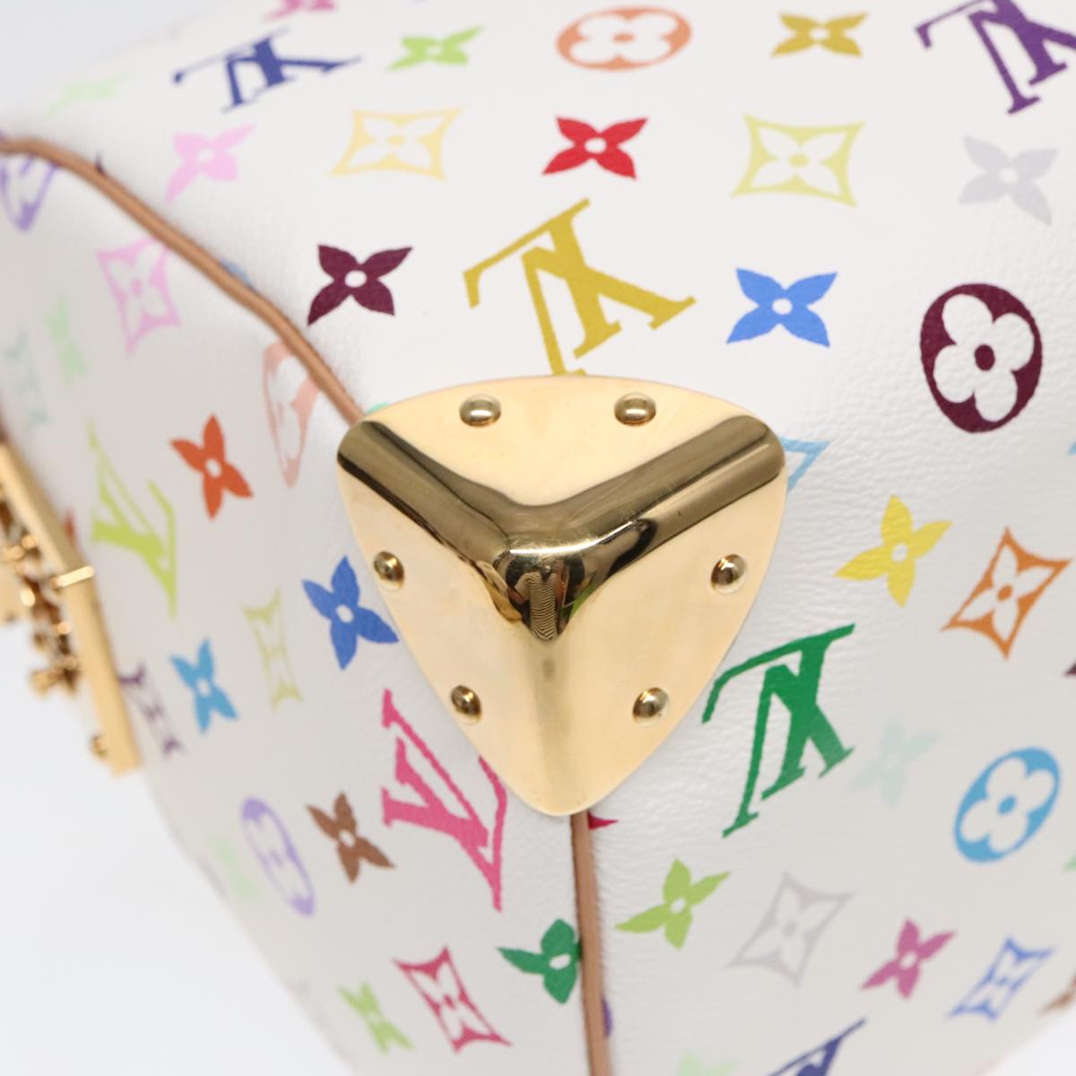 LOUIS VUITTON Monogram Multicolor Speedy 30 Hand Bag White M92643 LV 90665A