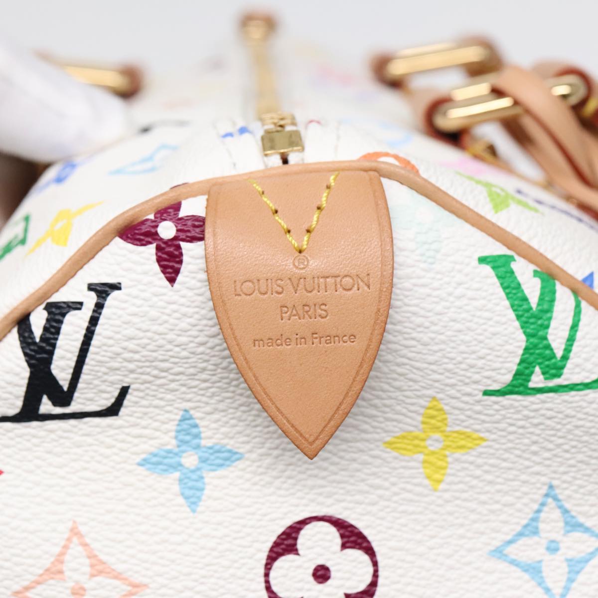 LOUIS VUITTON Monogram Multicolor Speedy 30 Hand Bag White M92643 LV 90665A