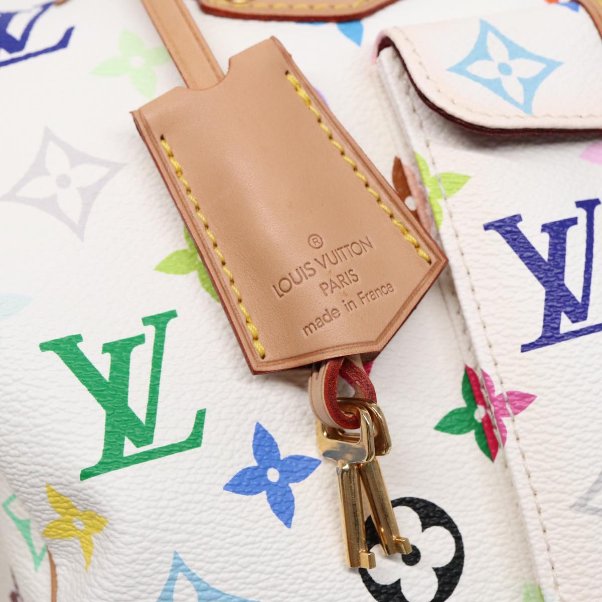 LOUIS VUITTON Monogram Multicolor Speedy 30 Hand Bag White M92643 LV 90665A