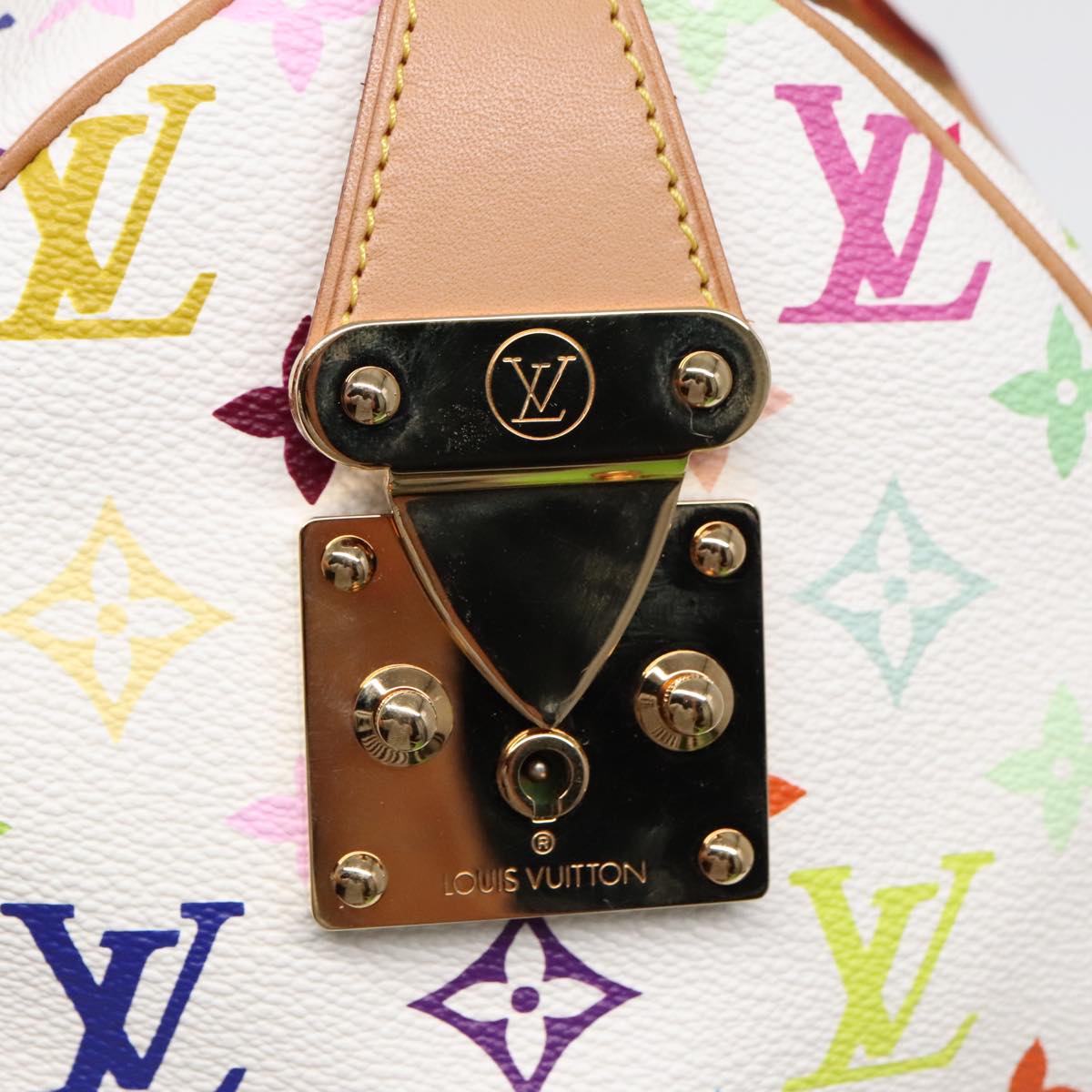 LOUIS VUITTON Monogram Multicolor Speedy 30 Hand Bag White M92643 LV 90665A