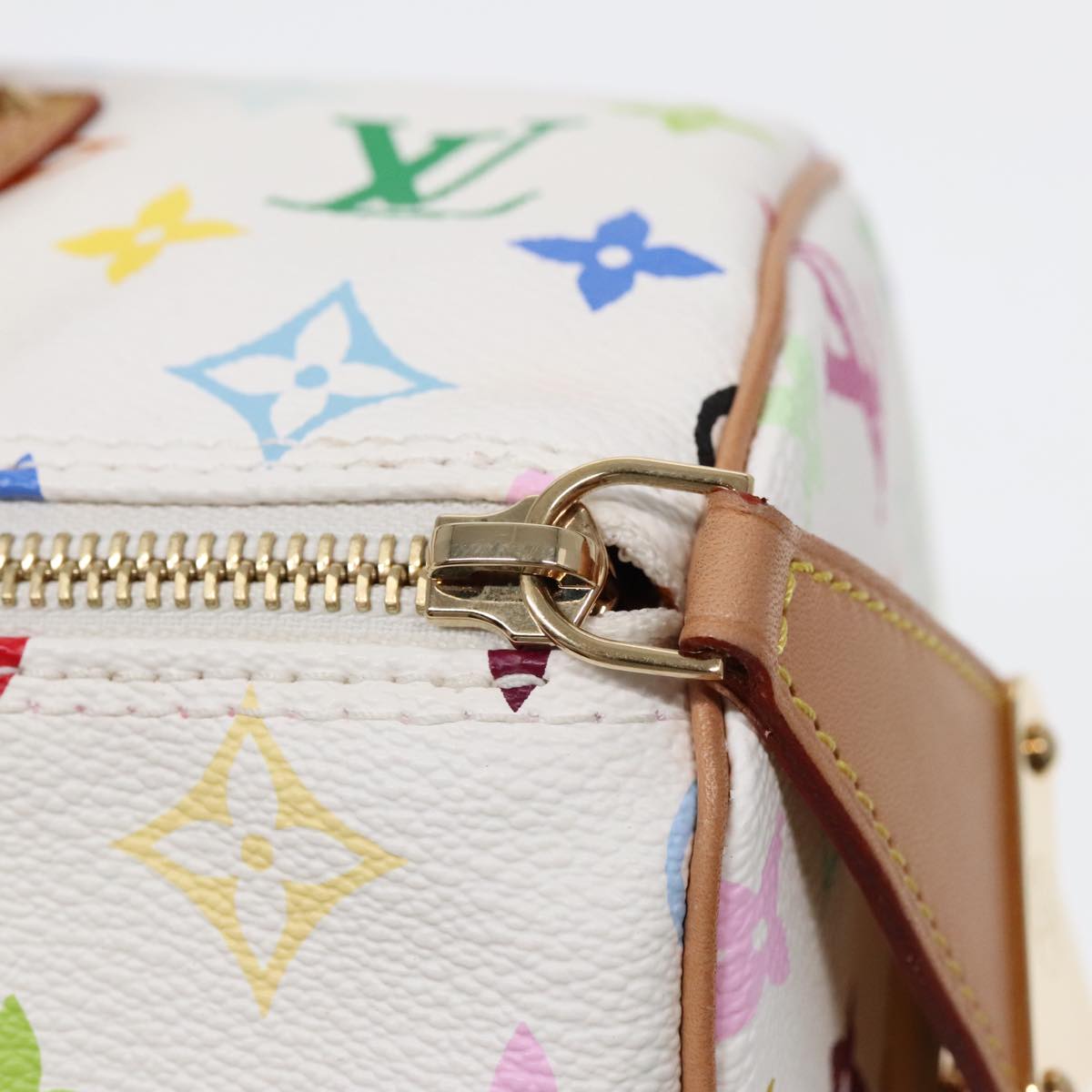 LOUIS VUITTON Monogram Multicolor Speedy 30 Hand Bag White M92643 LV 90665A