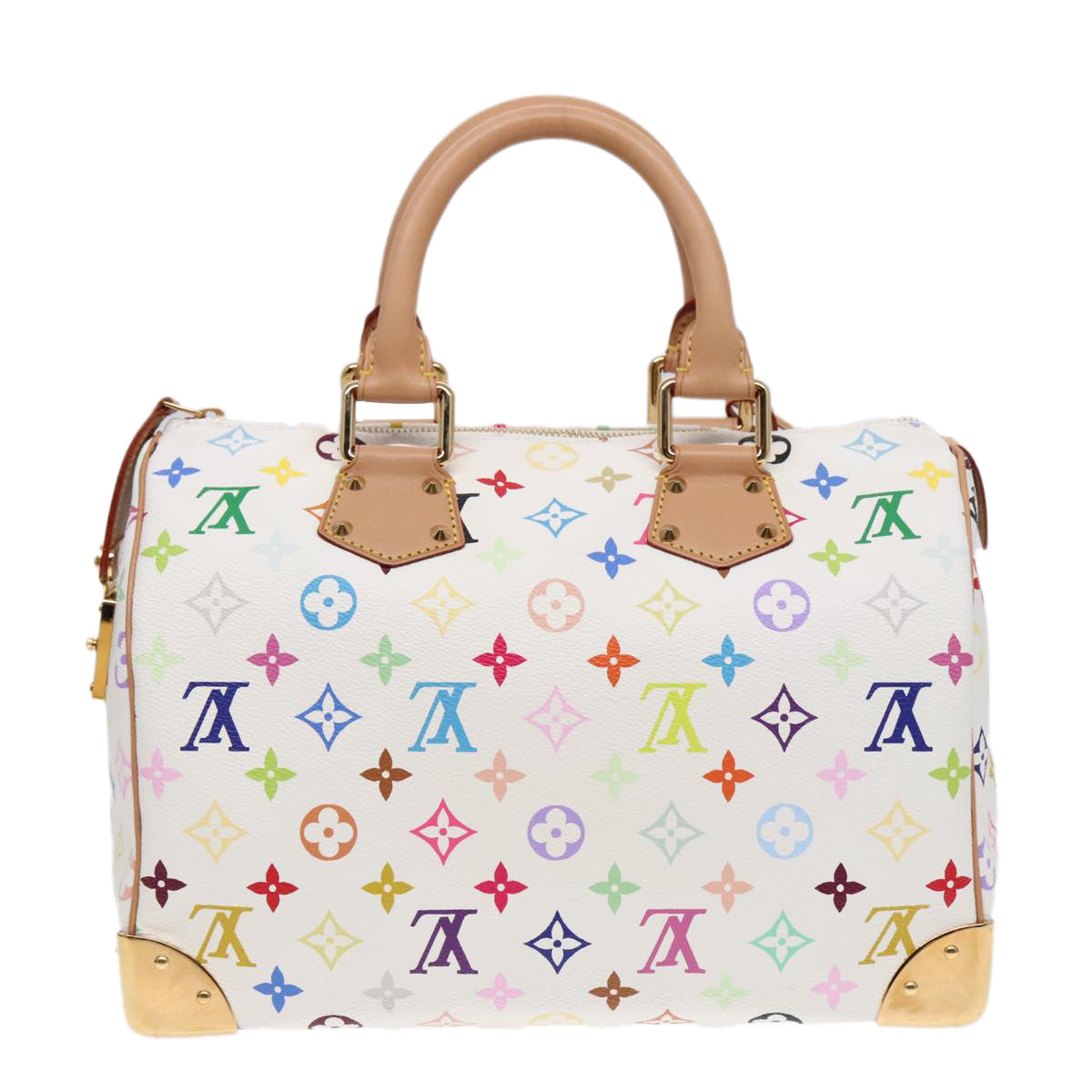 LOUIS VUITTON Monogram Multicolor Speedy 30 Hand Bag White M92643 LV 90665A