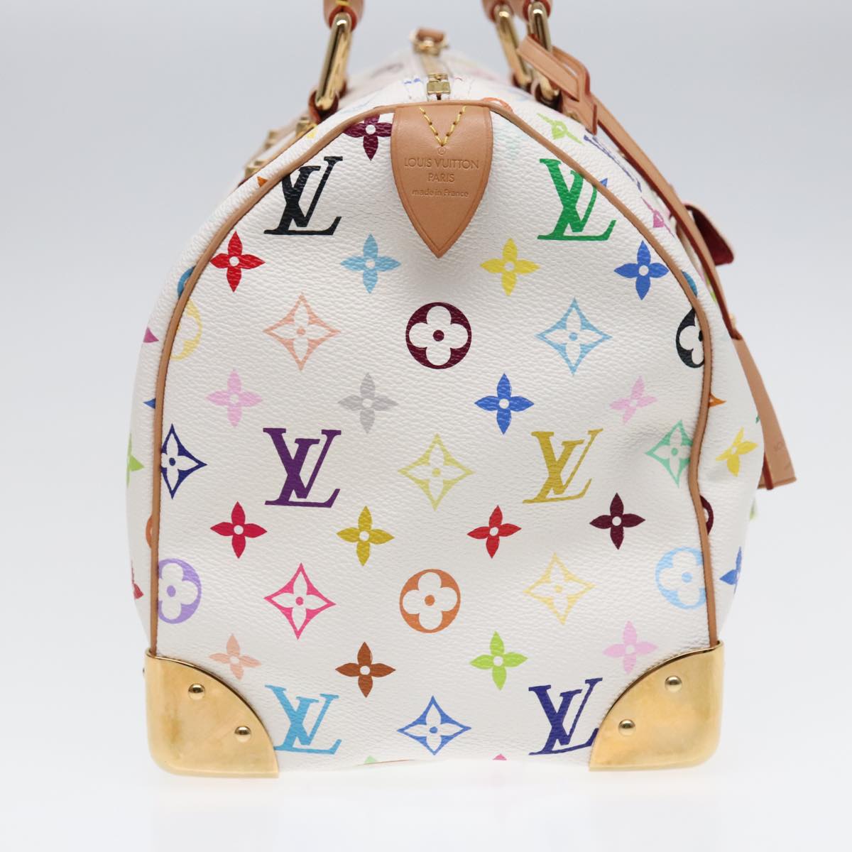 LOUIS VUITTON Monogram Multicolor Speedy 30 Hand Bag White M92643 LV 90665A