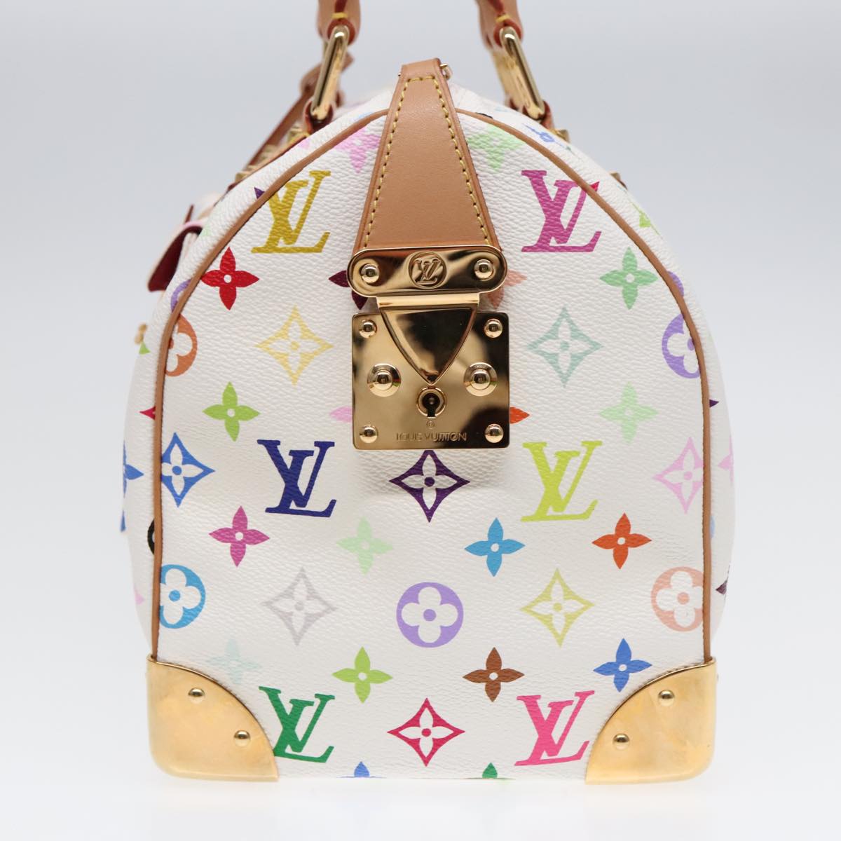 LOUIS VUITTON Monogram Multicolor Speedy 30 Hand Bag White M92643 LV 90665A
