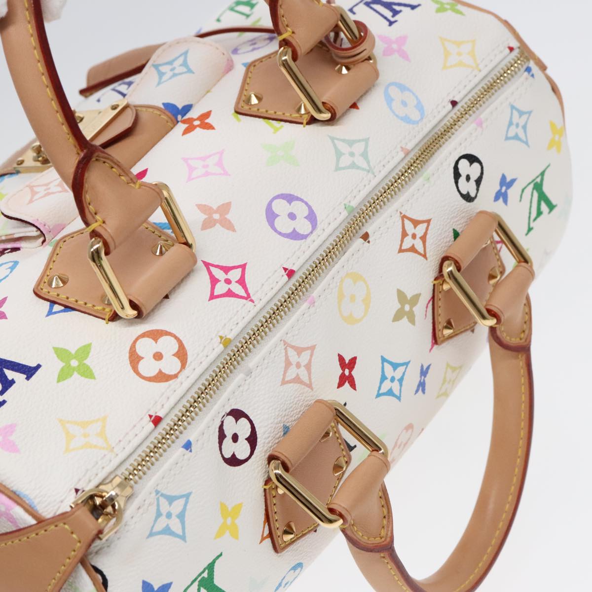 LOUIS VUITTON Monogram Multicolor Speedy 30 Hand Bag White M92643 LV 90665A