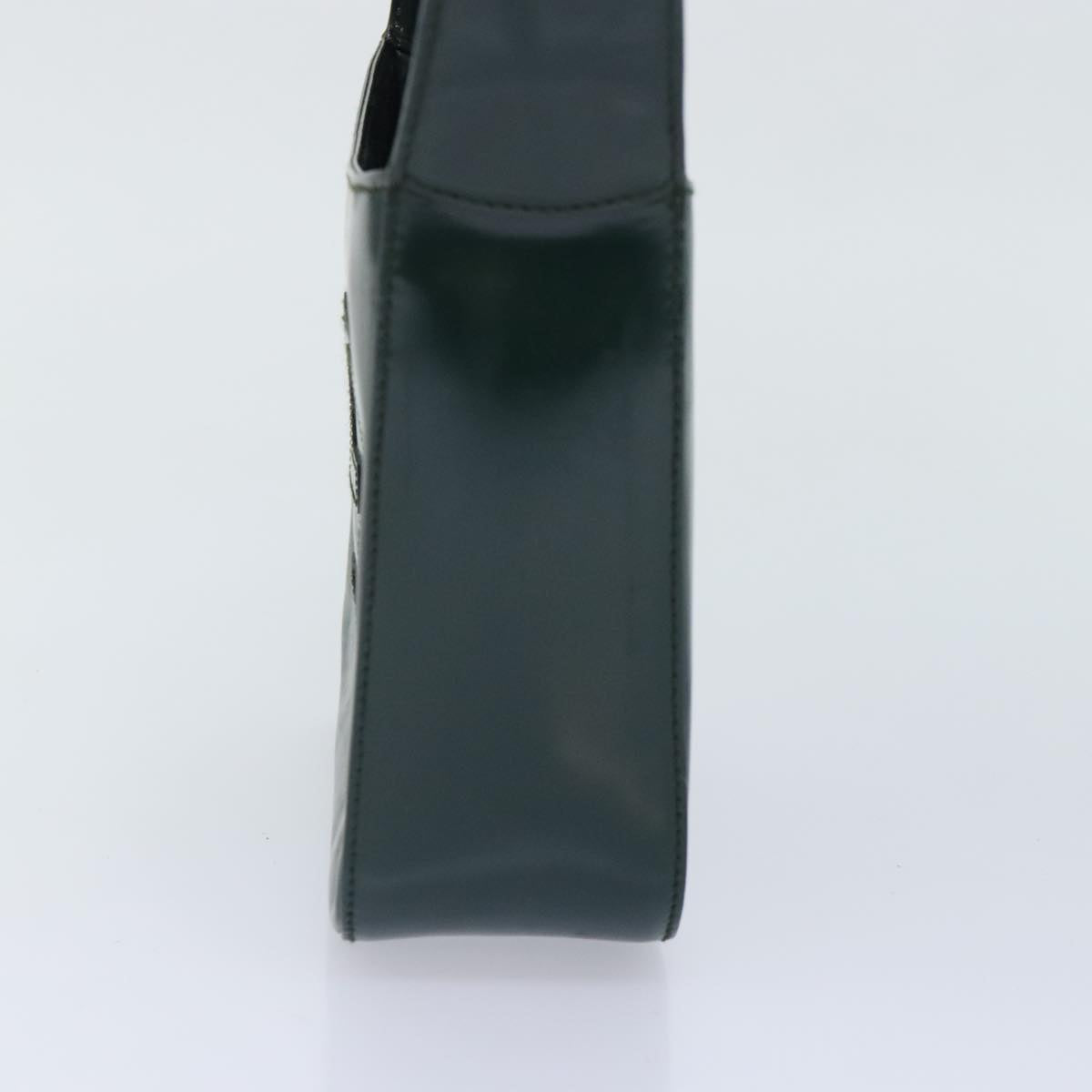 GUCCI Hand Bag Patent Leather Green Silver 90679