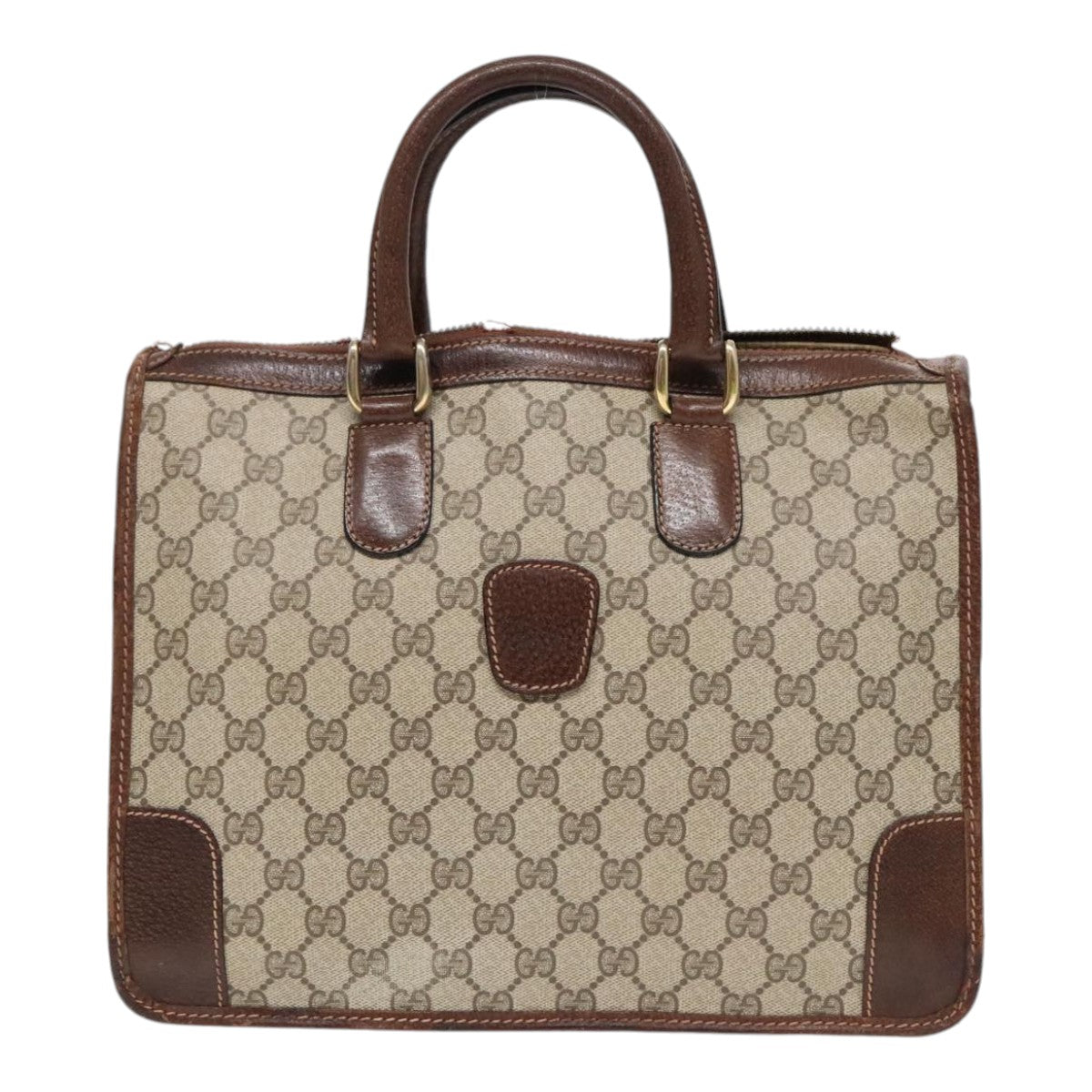 GUCCI GG Canvas Hand Bag PVC Beige 90751