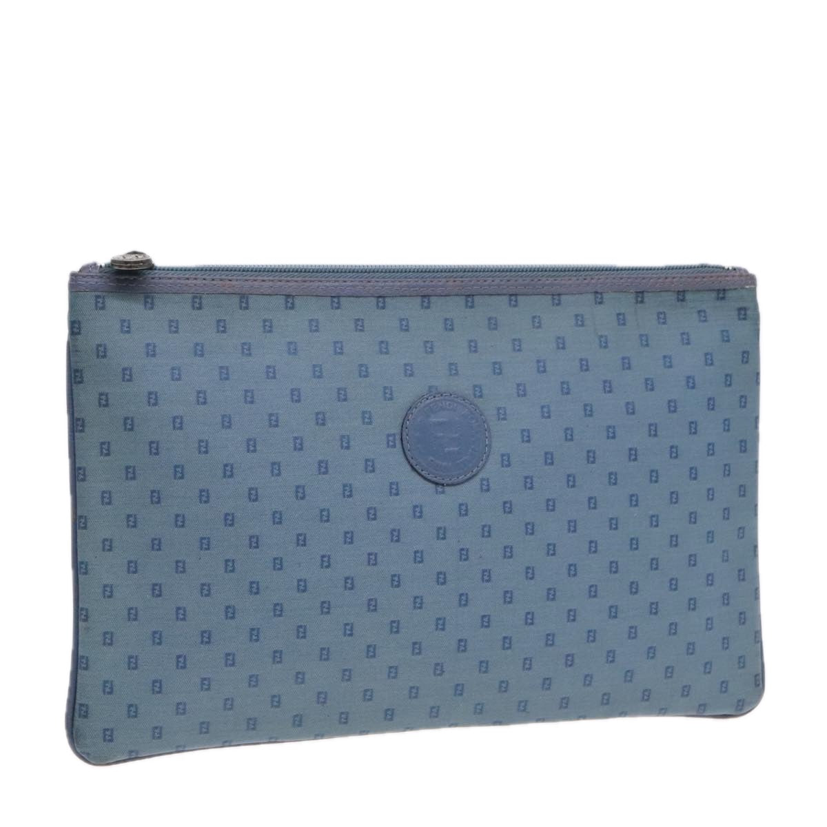 FENDI Clutch Bag PVCCanvas Blue 90806