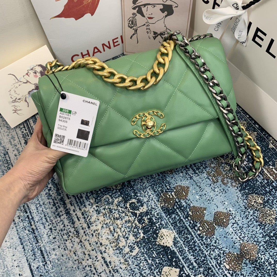 CHL 19 GlamIap Bag Gold Hardware Green For Women Handbags, Shoulder Bags 10.2in/26cm AS1160
