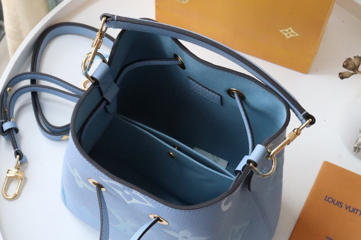 LV NeoNoe GLAMI Bucket Bag Monogram Empreinte Blue For Women, WomenÃ¢â‚¬â„¢s Handbags, Shoulder Bags 7.9in/20cm LV M45709