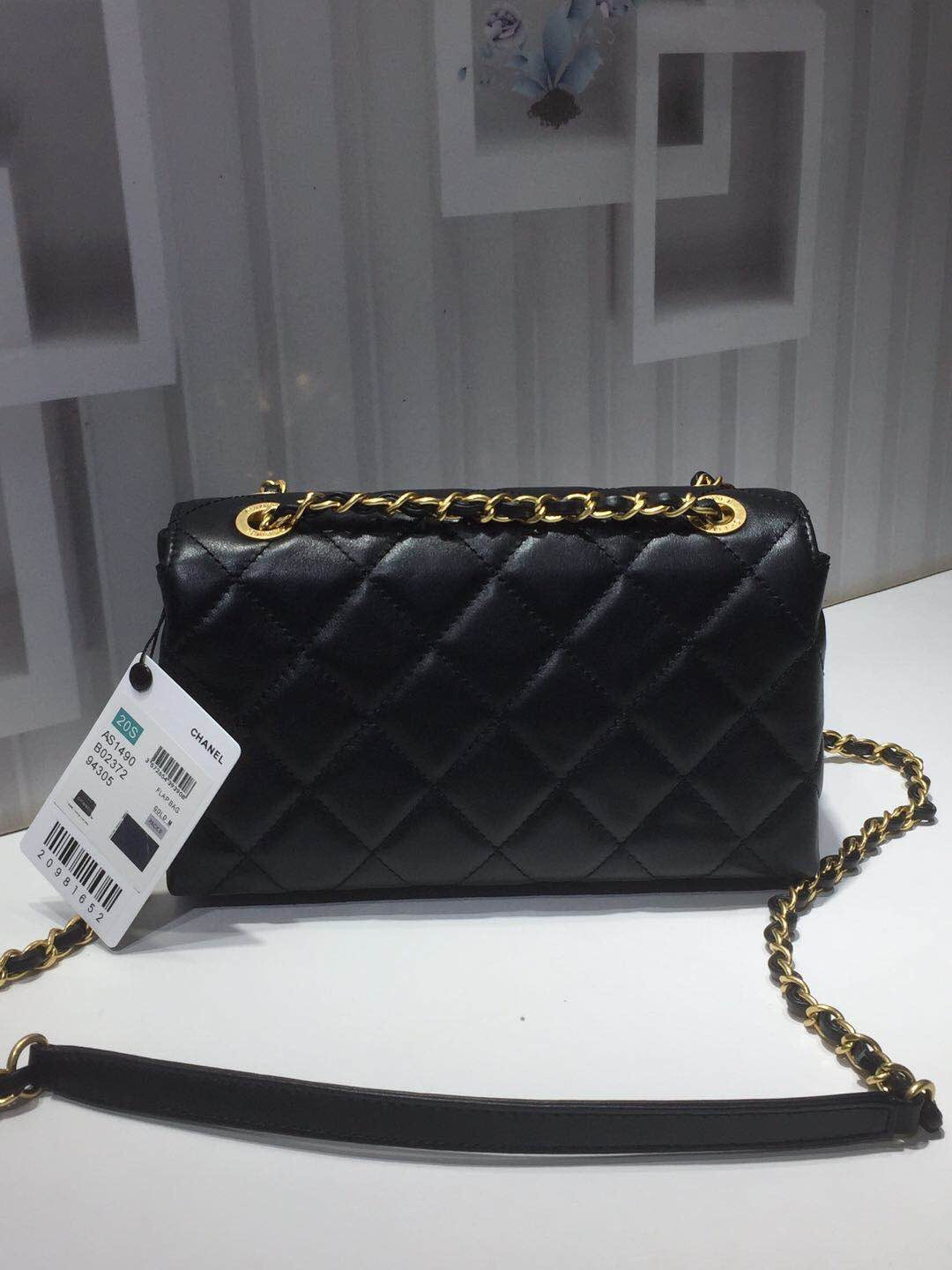 CHLFront Logo Small GlamIap Bag Gold Hardware Black For Women Handbags, Shoulder Bags 8.2in/21cmAS1490