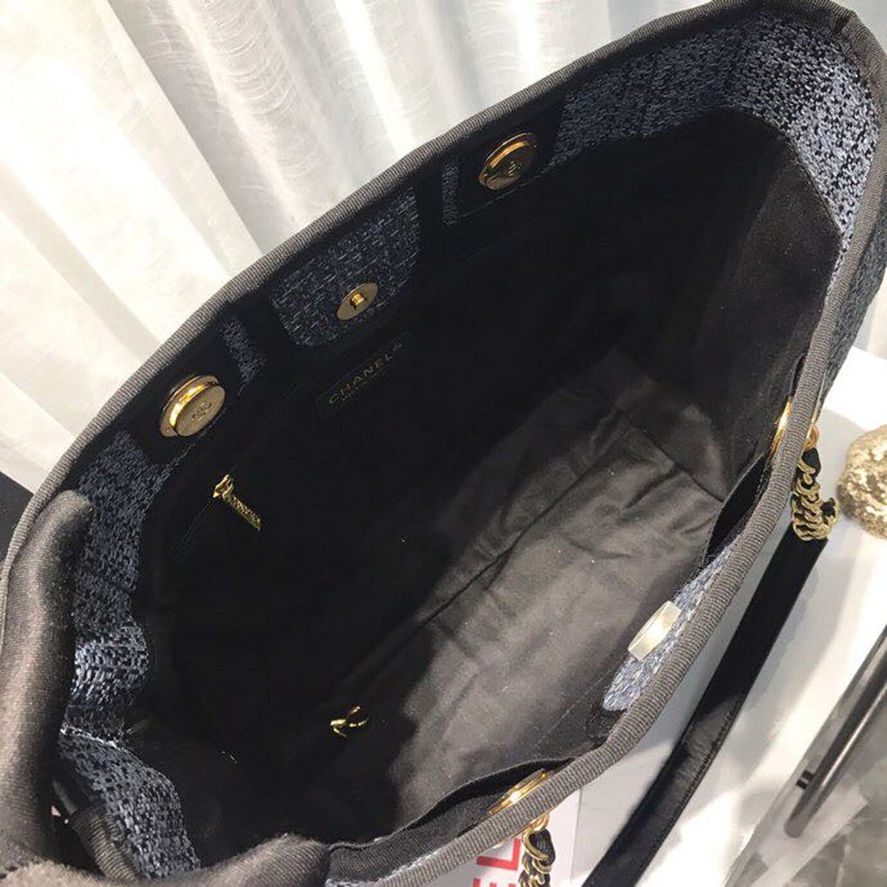 CHL Deauville Chain Shoulder Tote Bag Dark Grey For Women Handbags, Shoulder Bags 13.3in/34cm A66939
