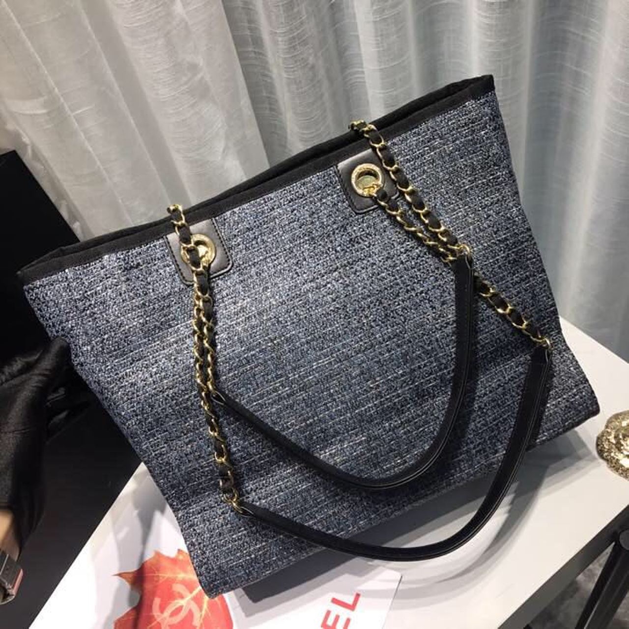 CHL Deauville Chain Shoulder Tote Bag Dark Grey For Women Handbags, Shoulder Bags 13.3in/34cm A66939