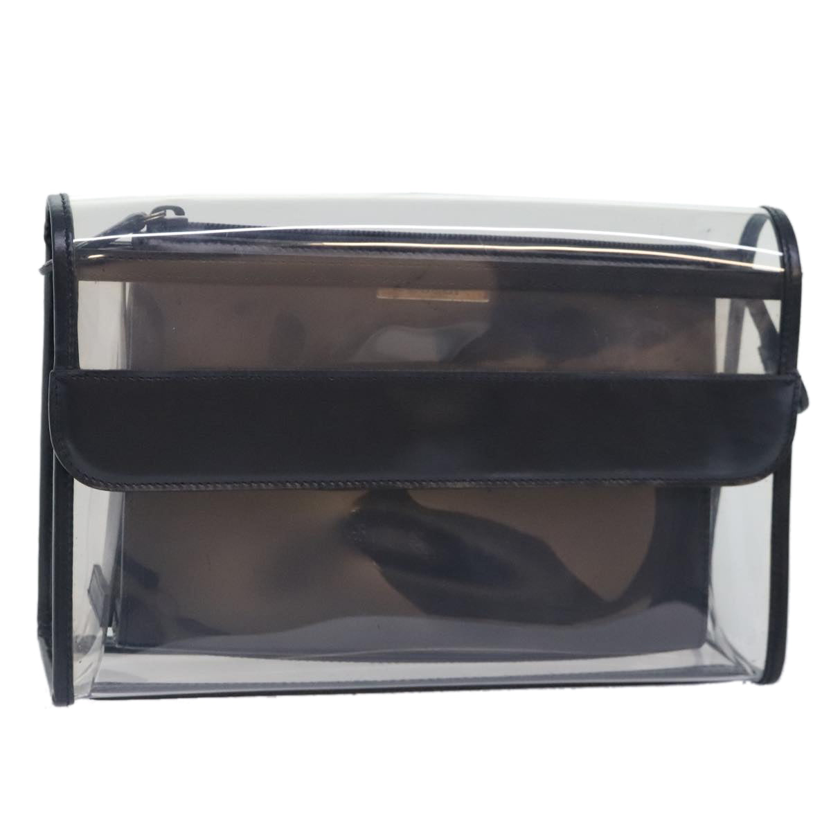 GUCCI Clutch Bag Vinyl Clear Black Silver 039 2058 0719 5 91030