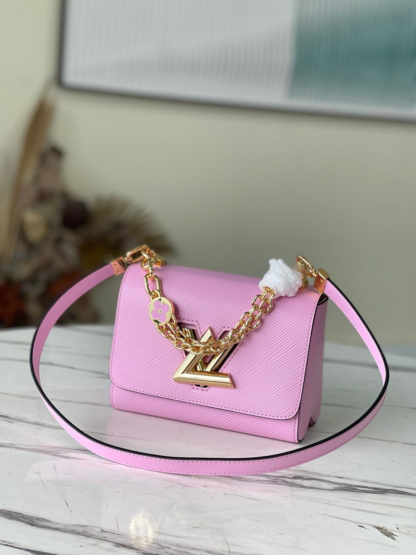 LV Twist PM Monogram GlamIower Wisteria Purple For Women,  Shoulder And Crossbody Bags 9.1in/23cm LV M59405