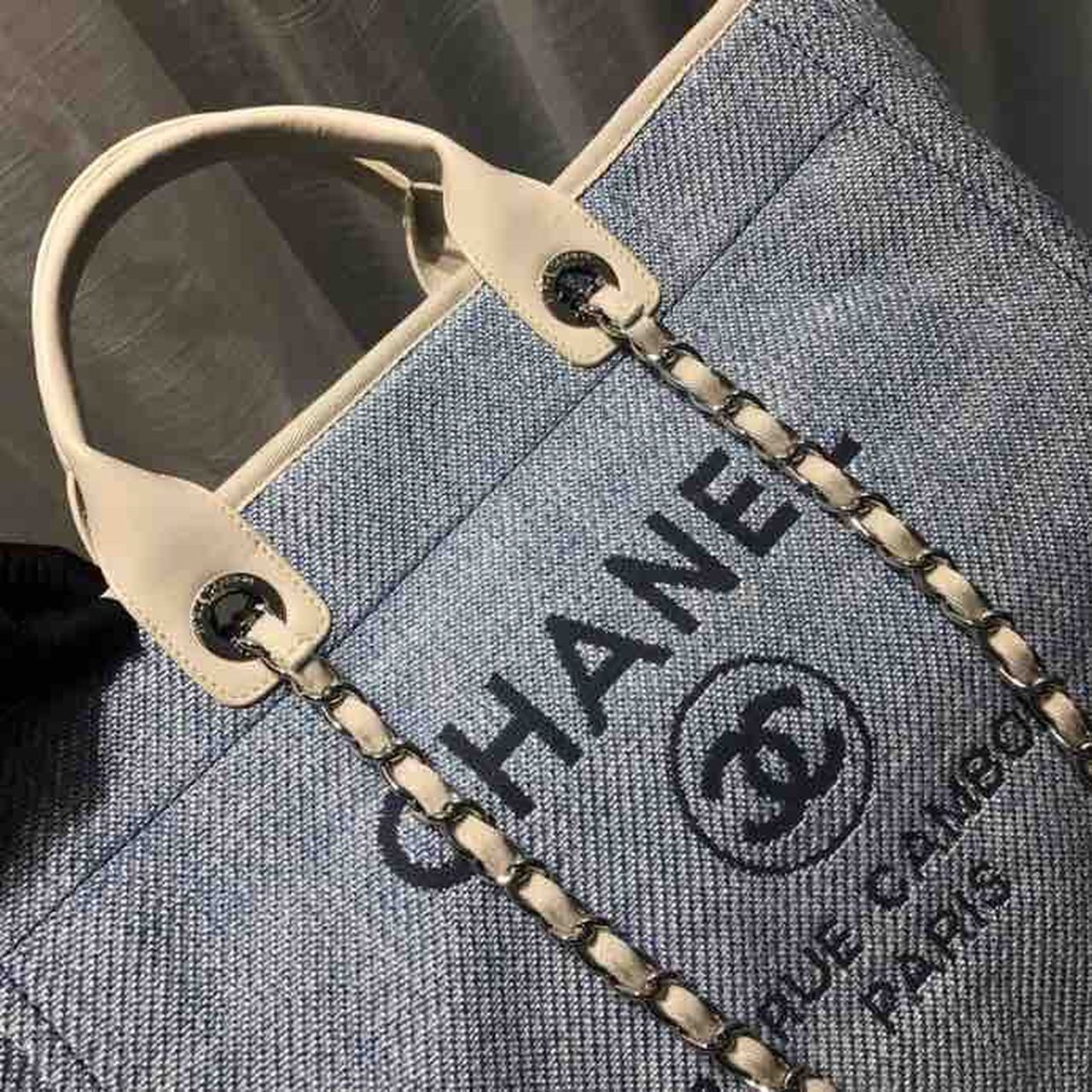 CHL Deauville Tote Canvas Bag Light Grey For Women Handbags, Shoulder Bags 15in/38cm A66941