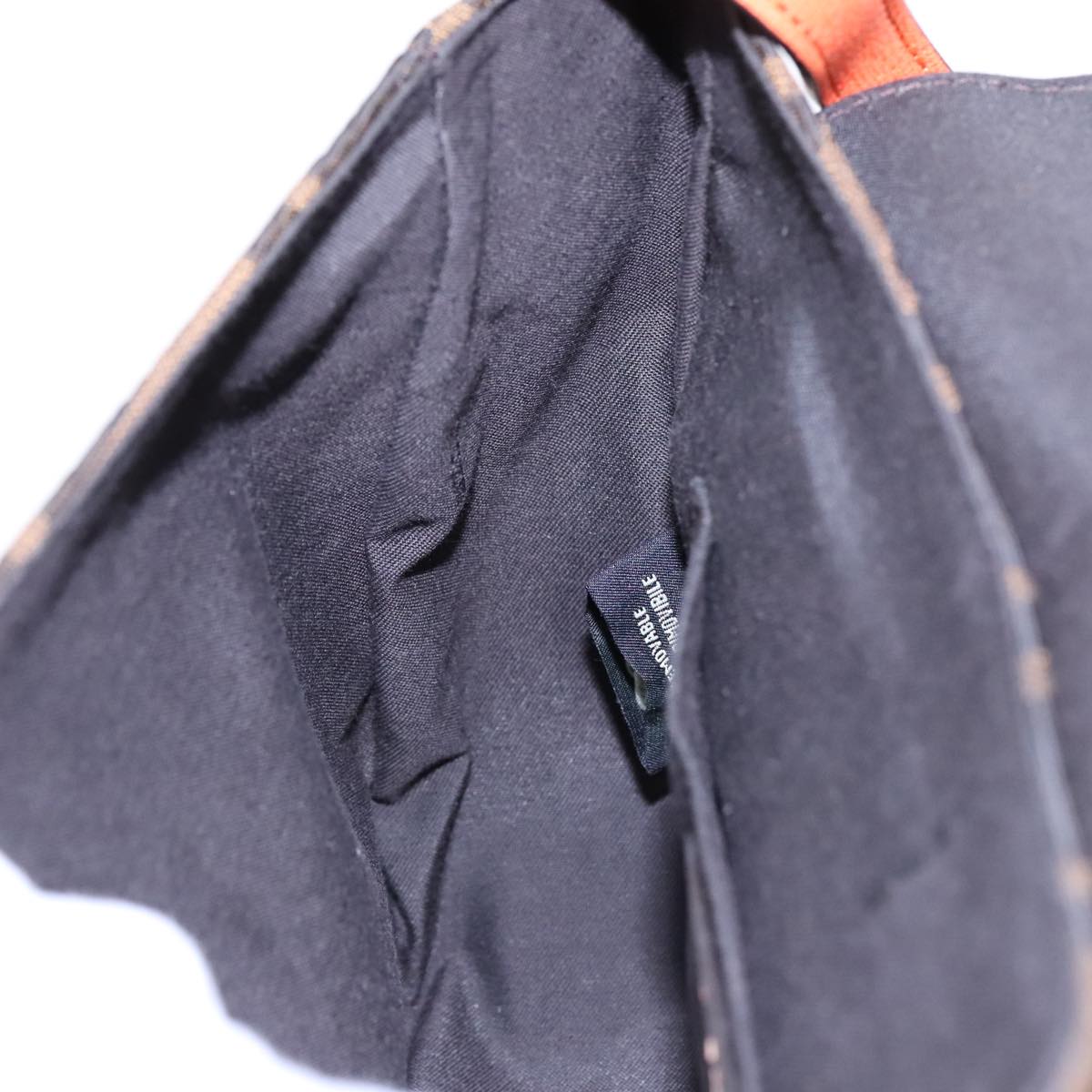 FENDI Zucca Canvas Shoulder Bag Brown Black Orange 91226