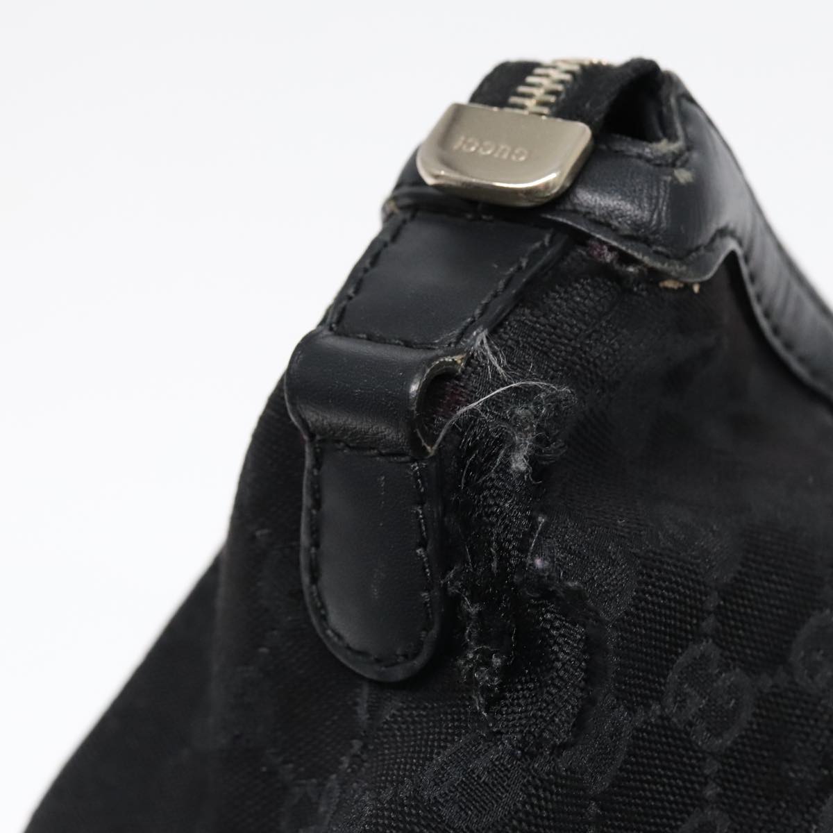 GUCCI GG Canvas Hand Bag 2way Black Gold 247902 91392