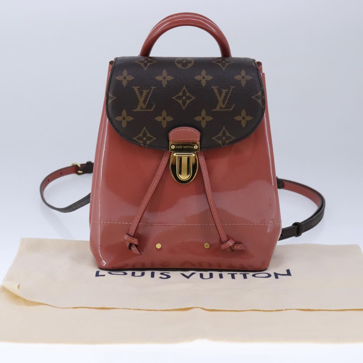 LOUIS VUITTON Monogram Vernis Hot Springs Backpack Pink M53545 LV 91559A