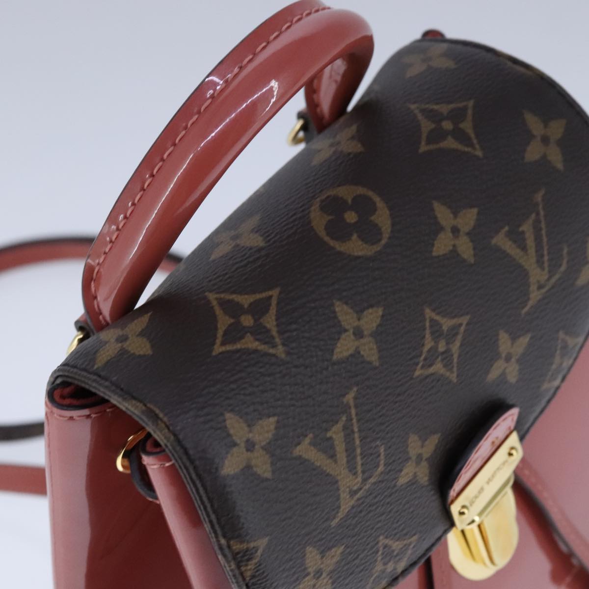 LOUIS VUITTON Monogram Vernis Hot Springs Backpack Pink M53545 LV 91559A