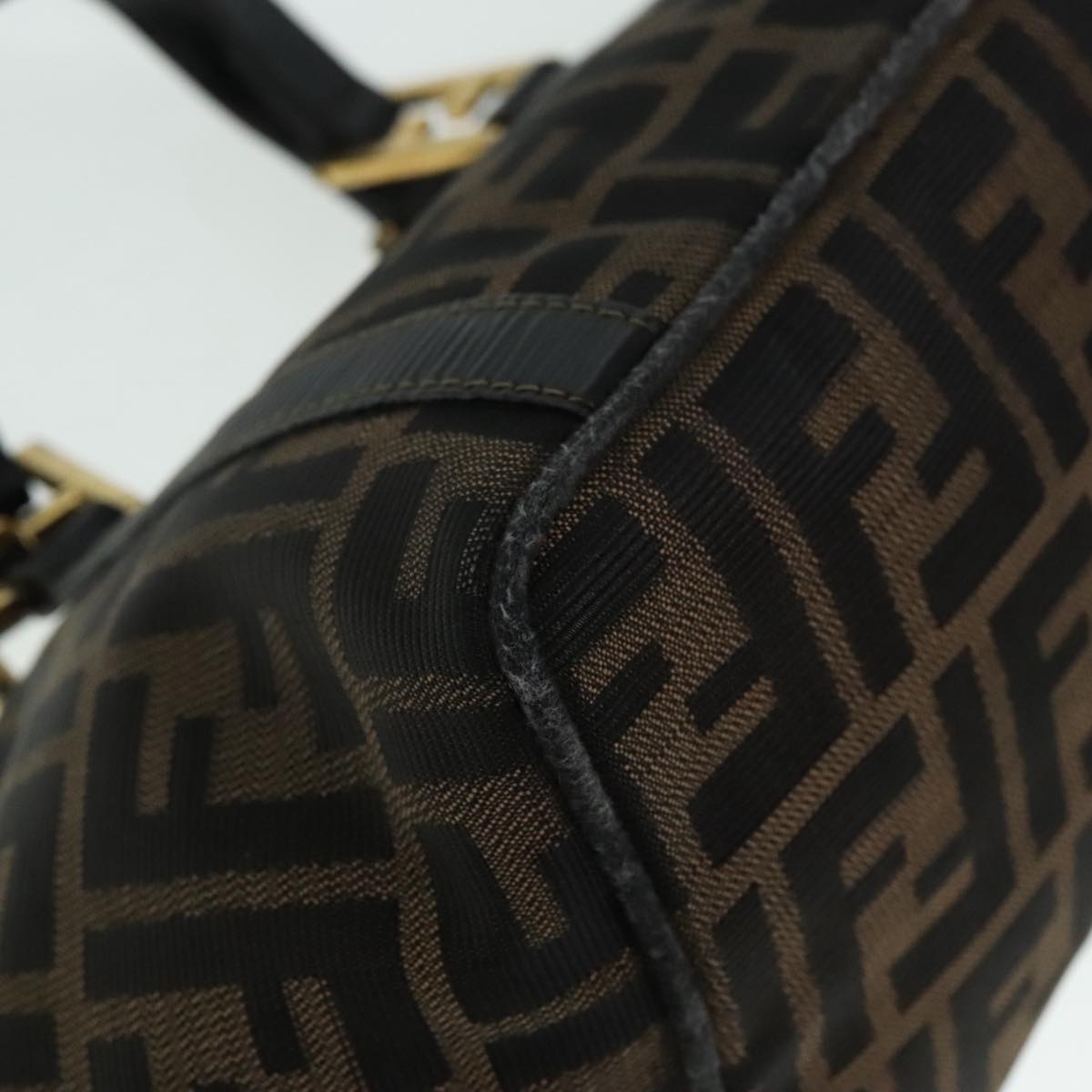 FENDI Zucca Canvas Hand Bag Brown 91562