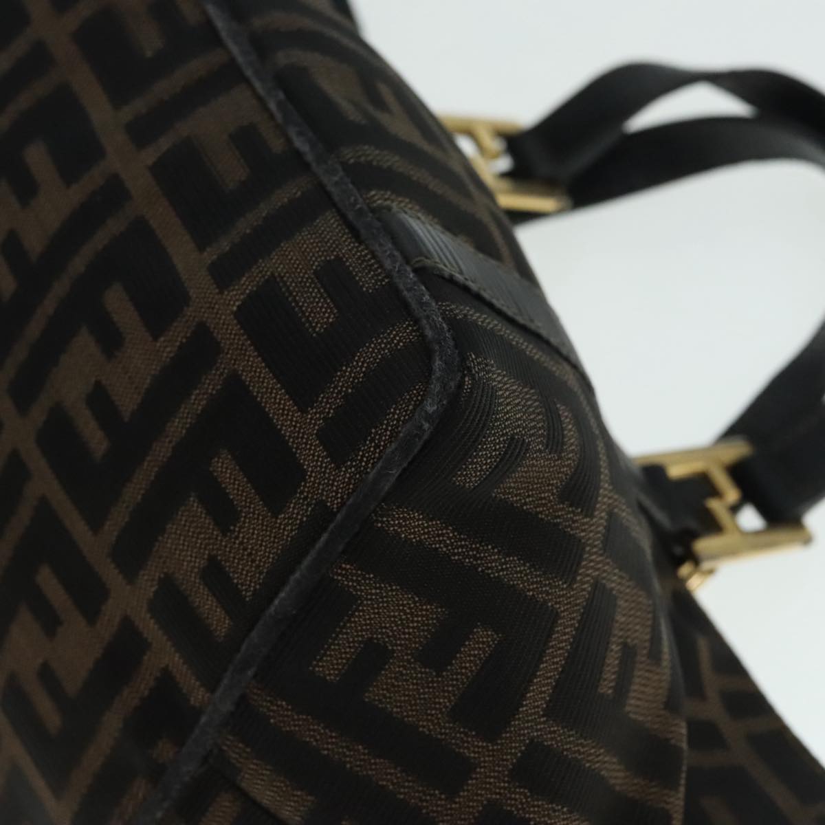 FENDI Zucca Canvas Hand Bag Brown 91562