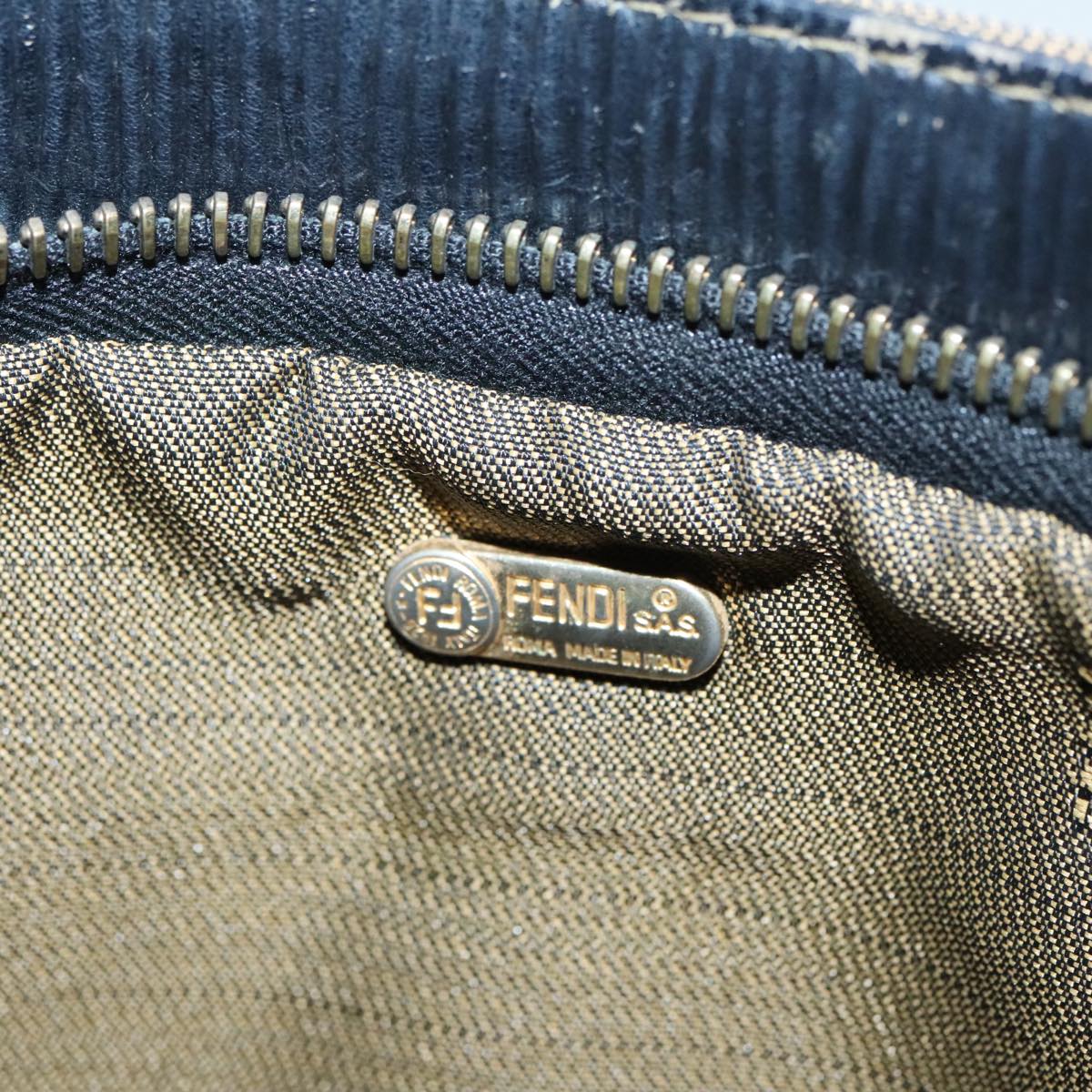 FENDI Zucca Canvas Hand Bag Brown 91562
