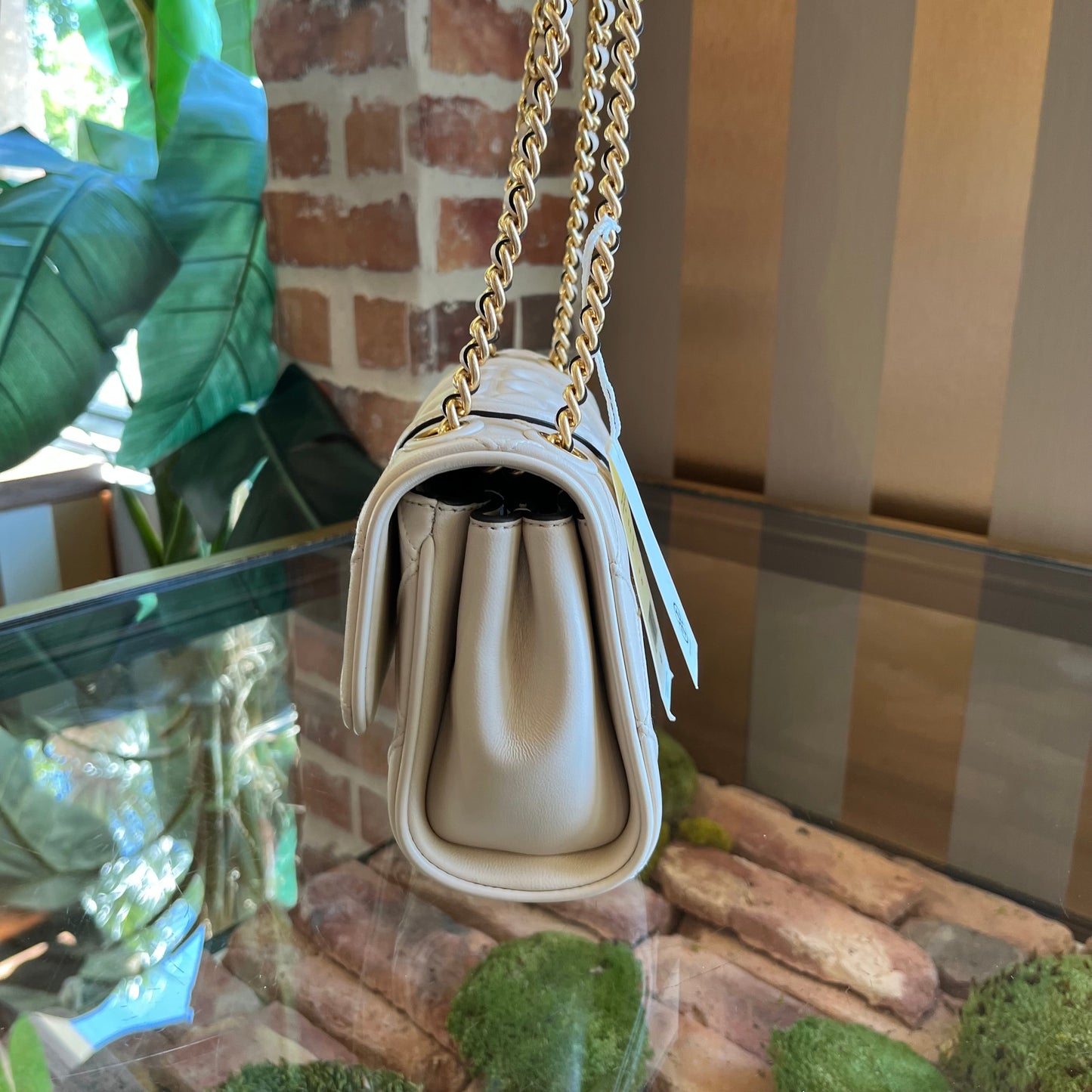 TORY BURCH Fleming Convertible Cream Shoulder Bag
