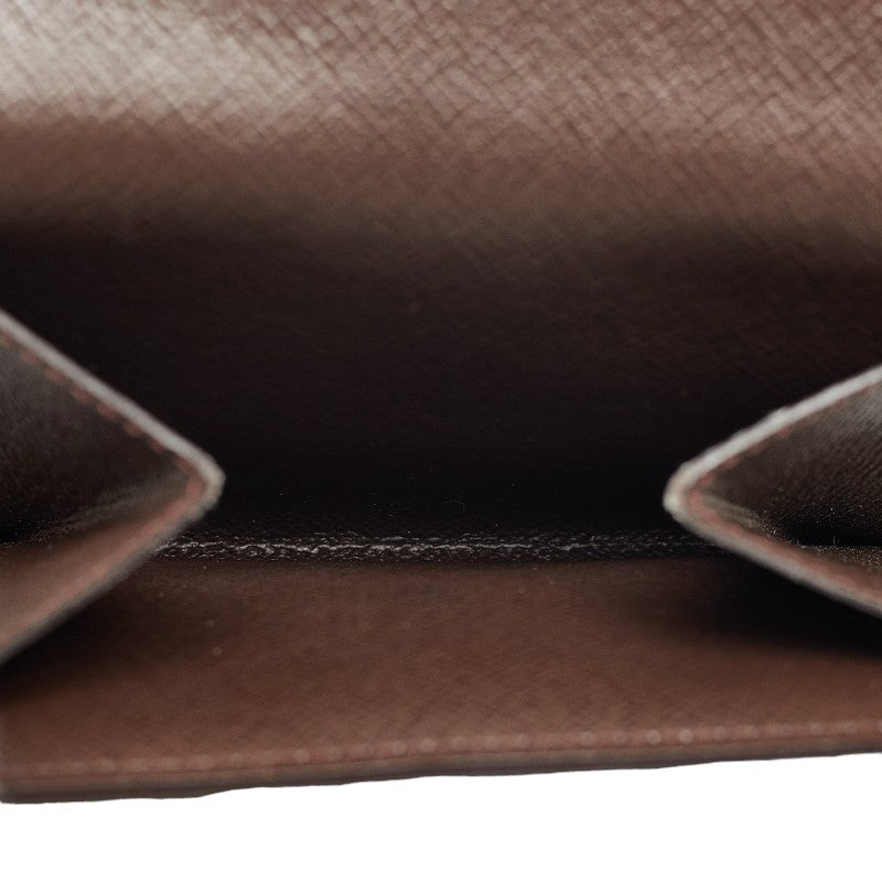 Louis Vuitton Damiere Portfolio Series Three Folded Wallet N61654 Brown PVC Leather  Louis Vuitton