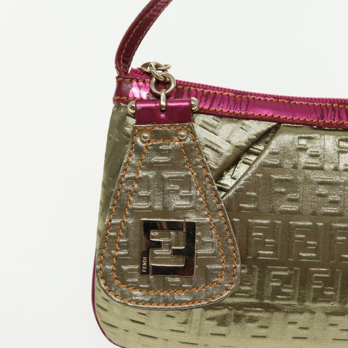 FENDI Zucchino Canvas Accessory Pouch Gold 91634