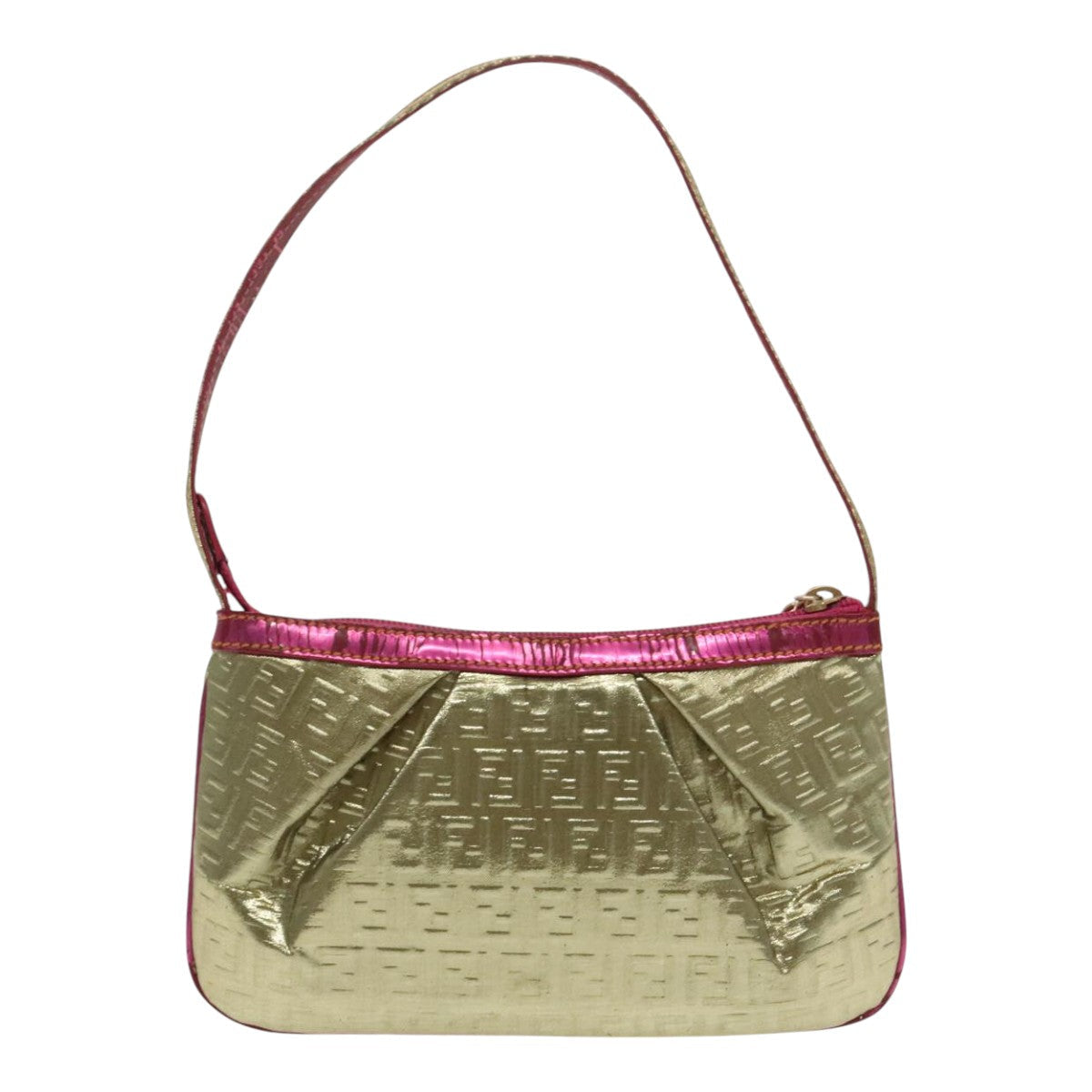 FENDI Zucchino Canvas Accessory Pouch Gold 91634
