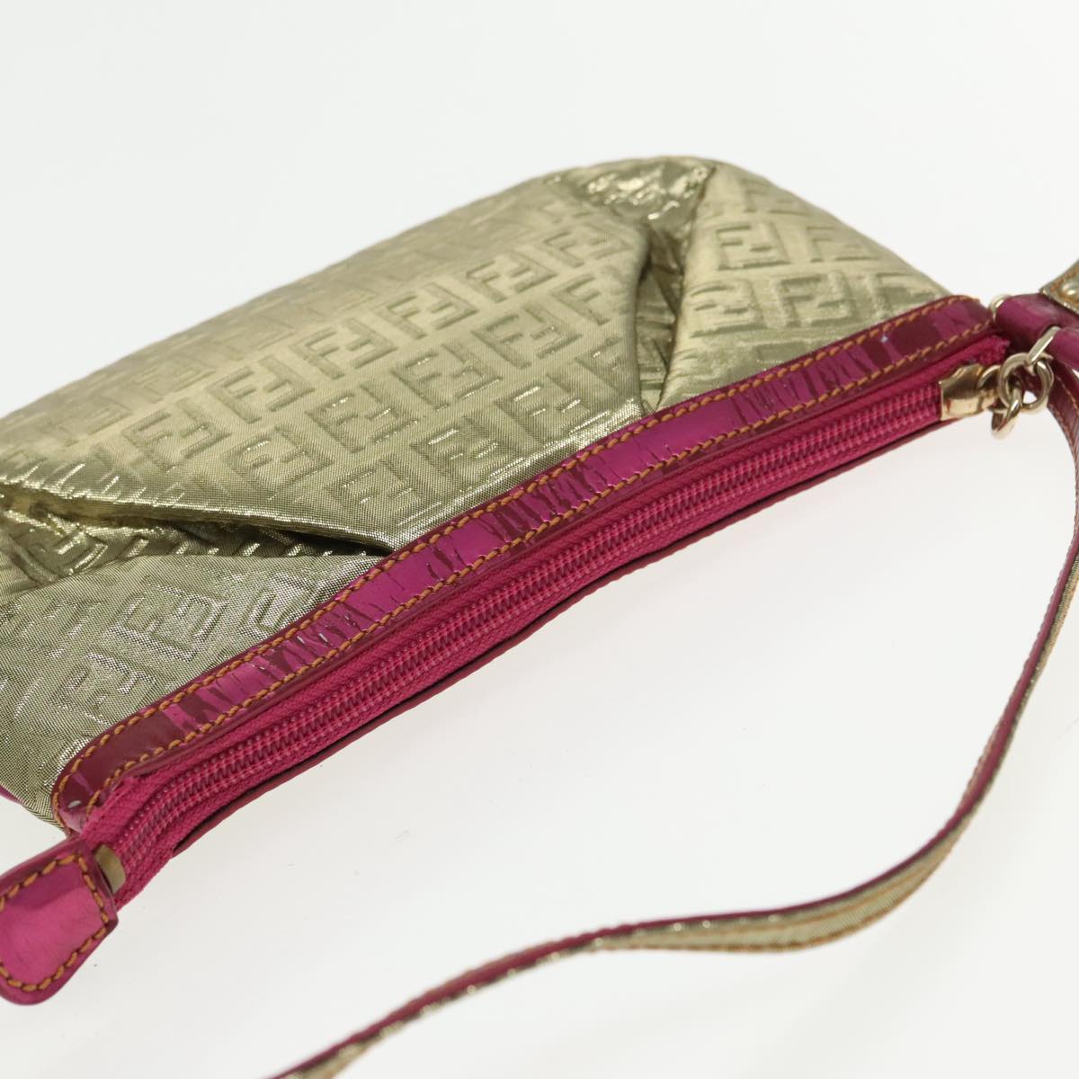 FENDI Zucchino Canvas Accessory Pouch Gold 91634