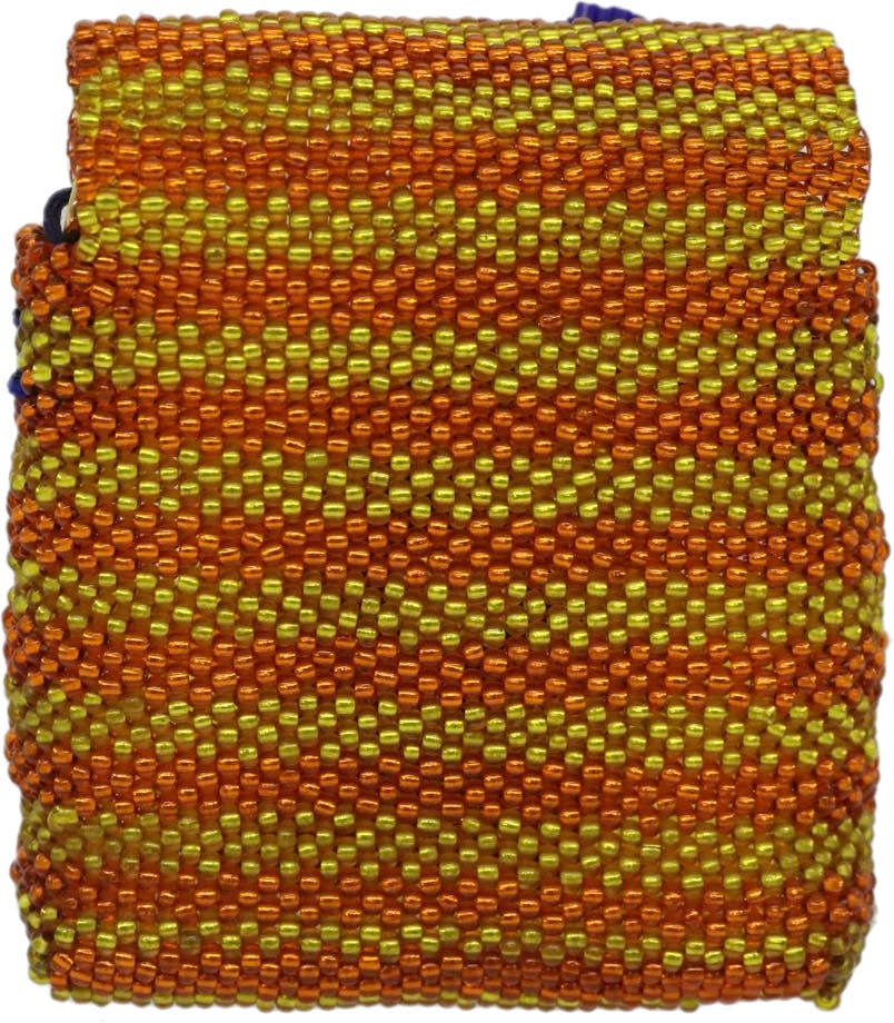 FENDI Chain Shoulder Bag Beads Orange Gold 91931