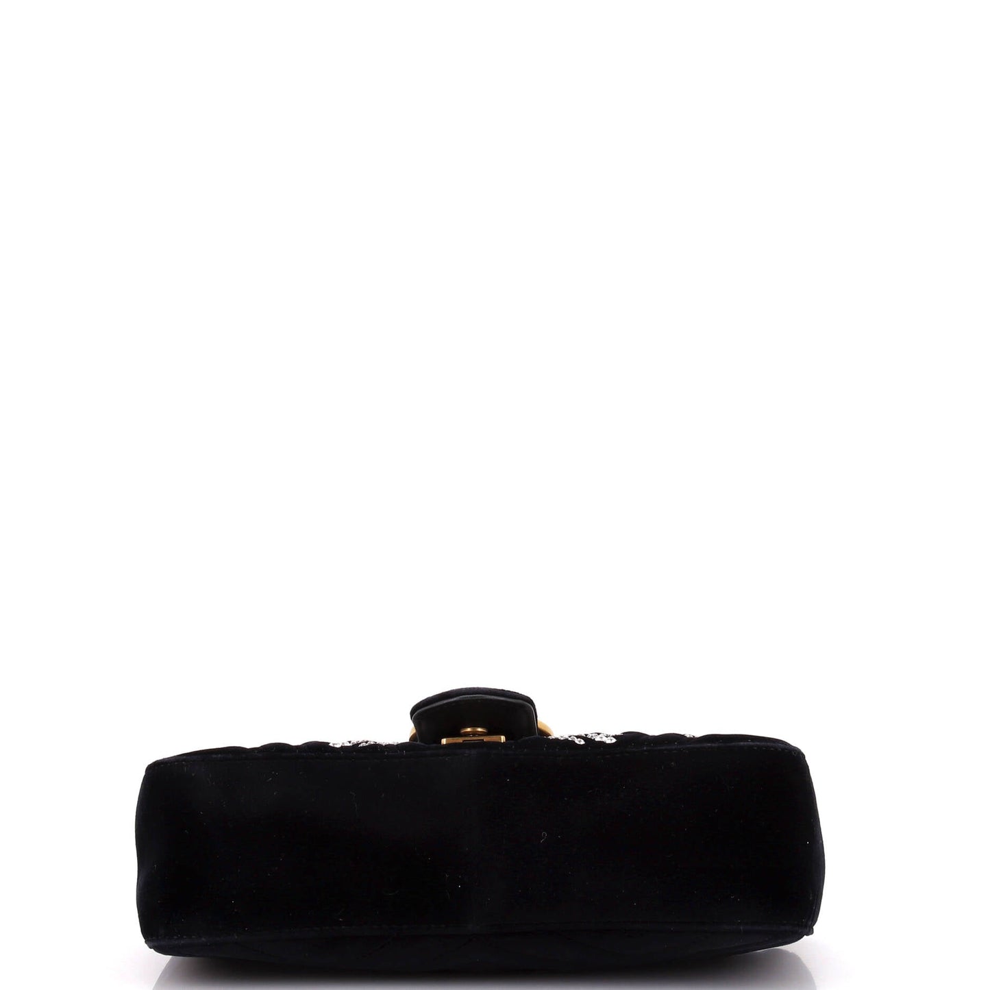 GG Marmont Flap Bag Crystal Embellished Matelasse Velvet Medium
