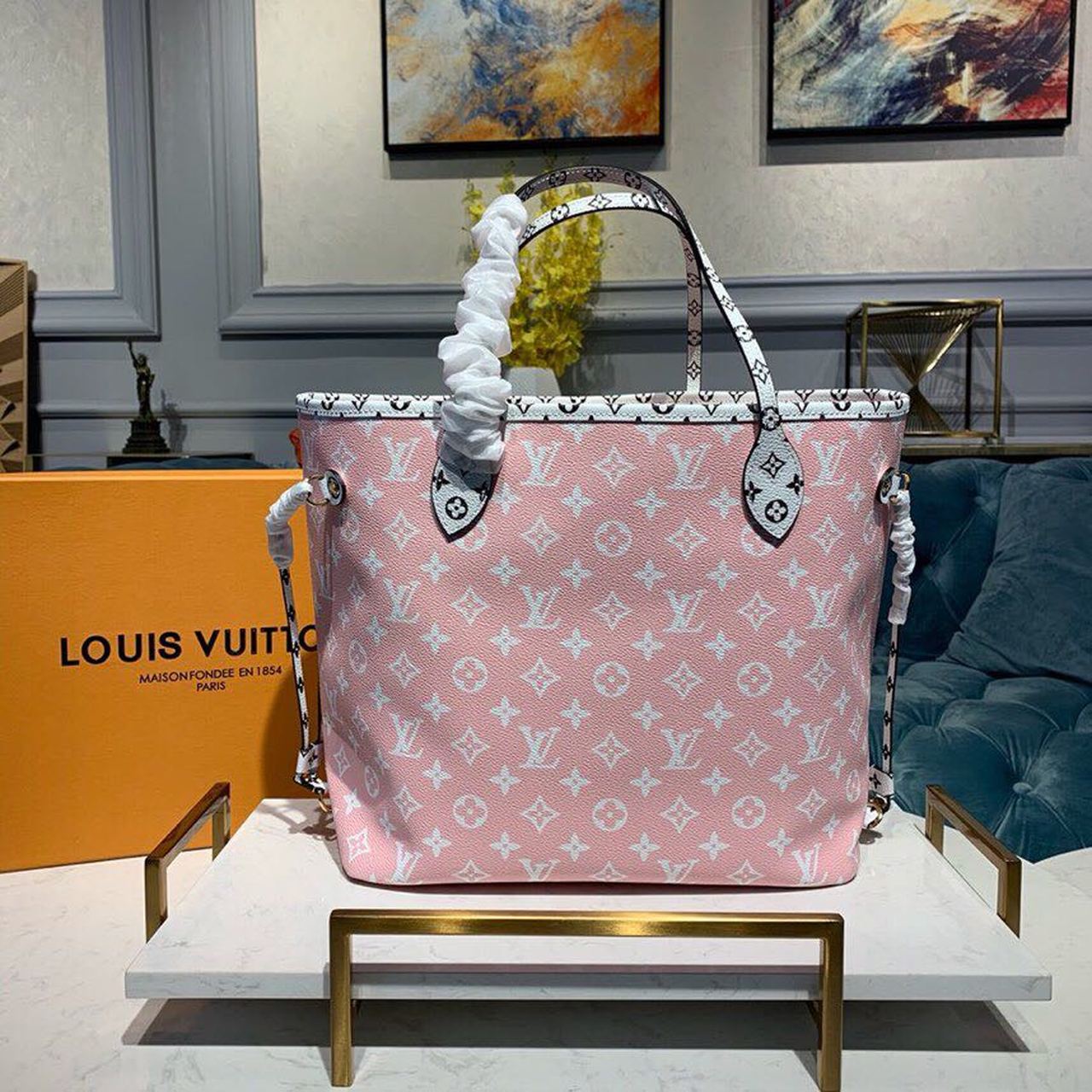 LV Neverfull MM Tote Bag Monogram Canvas Red For Women, WomenÃ¢â‚¬â„¢s Handbags 12.6in/32cm LV M44567