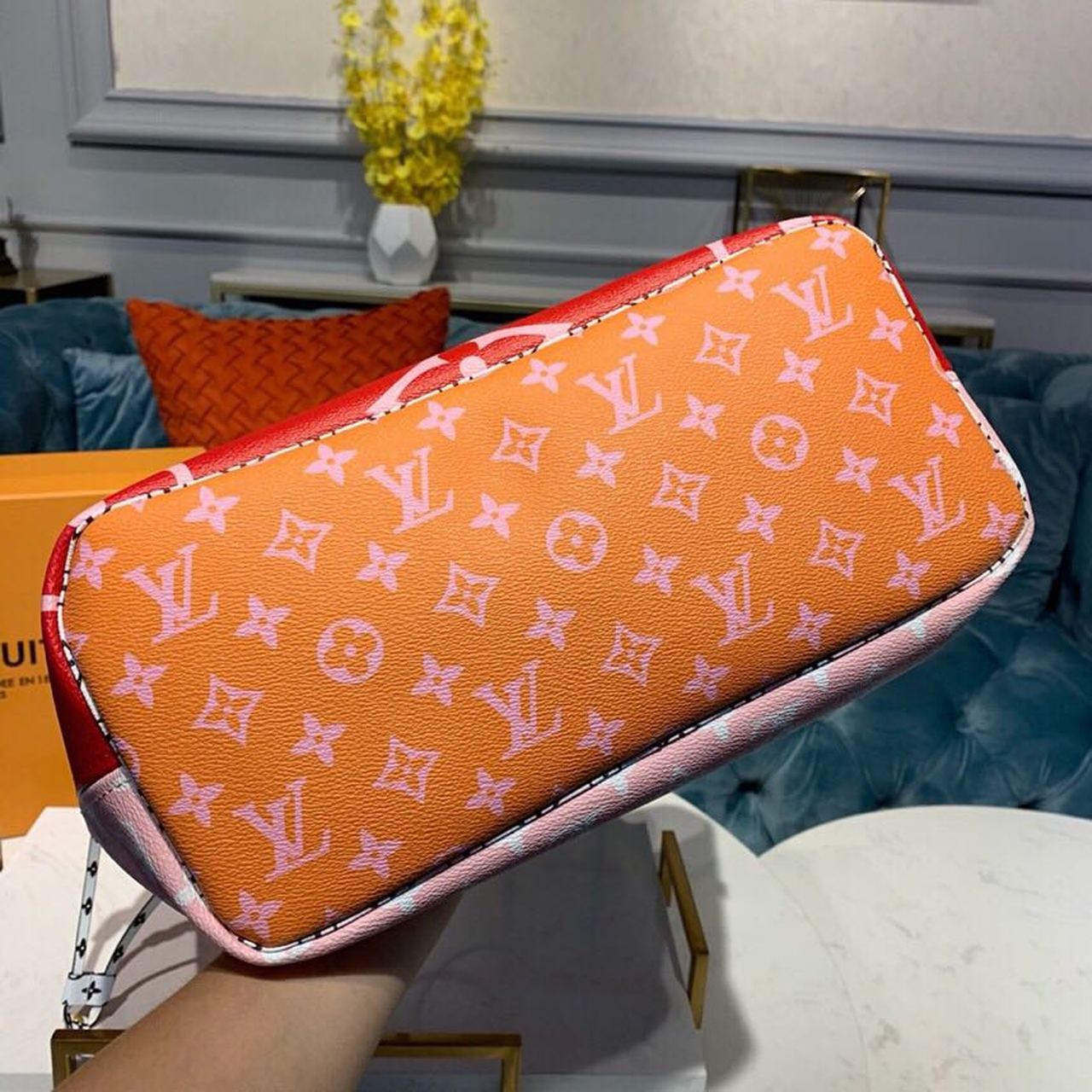 LV Neverfull MM Tote Bag Monogram Canvas Red For Women, WomenÃ¢â‚¬â„¢s Handbags 12.6in/32cm LV M44567