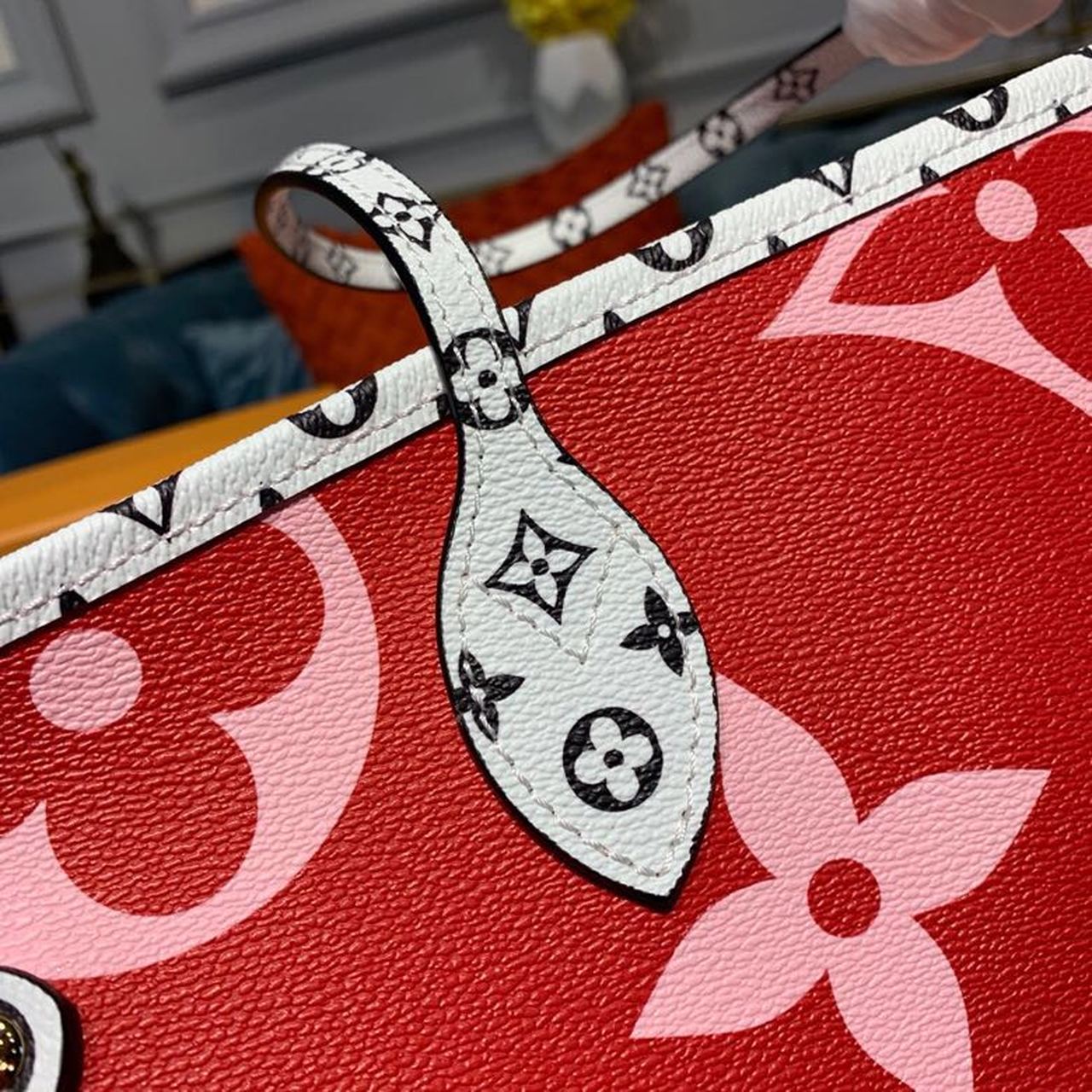LV Neverfull MM Tote Bag Monogram Canvas Red For Women, WomenÃ¢â‚¬â„¢s Handbags 12.6in/32cm LV M44567