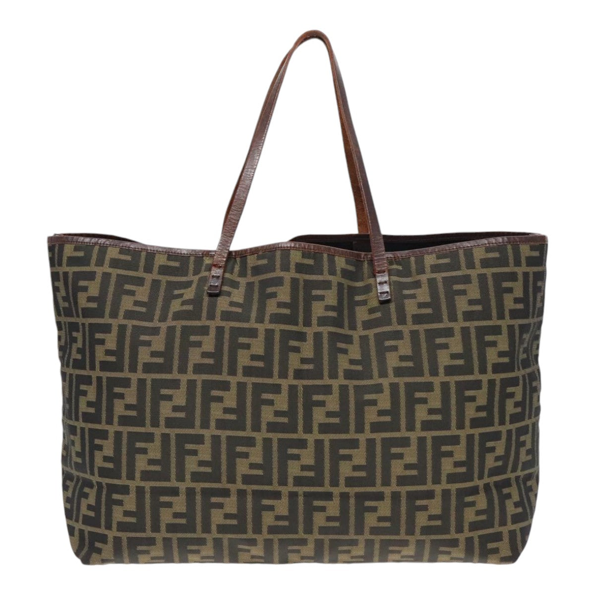 FENDI Zucca Canvas Tote Bag Brown Black 92145