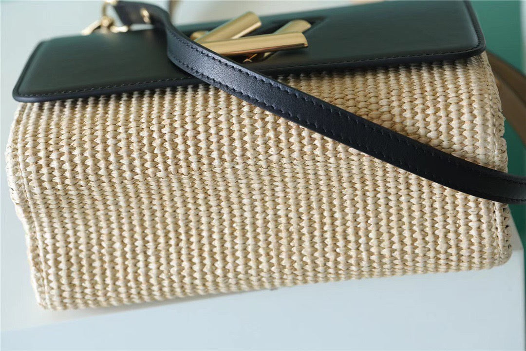 LV Twist MM Raffia Black For Women,  Shoulder And Crossbody Bags 9.1in/23cm LVÃ‚Â 