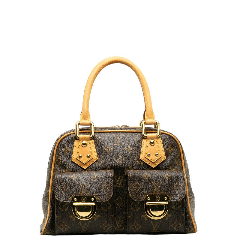 Louis Vuitton Monogram Manhattan PM Handbag M40026 Brown PVC Leather  Louis Vuitton