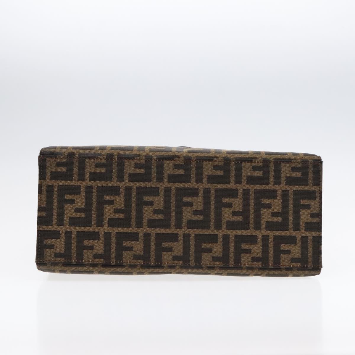FENDI Zucca Canvas Mamma Tote Bag Brown Black Silver 92515
