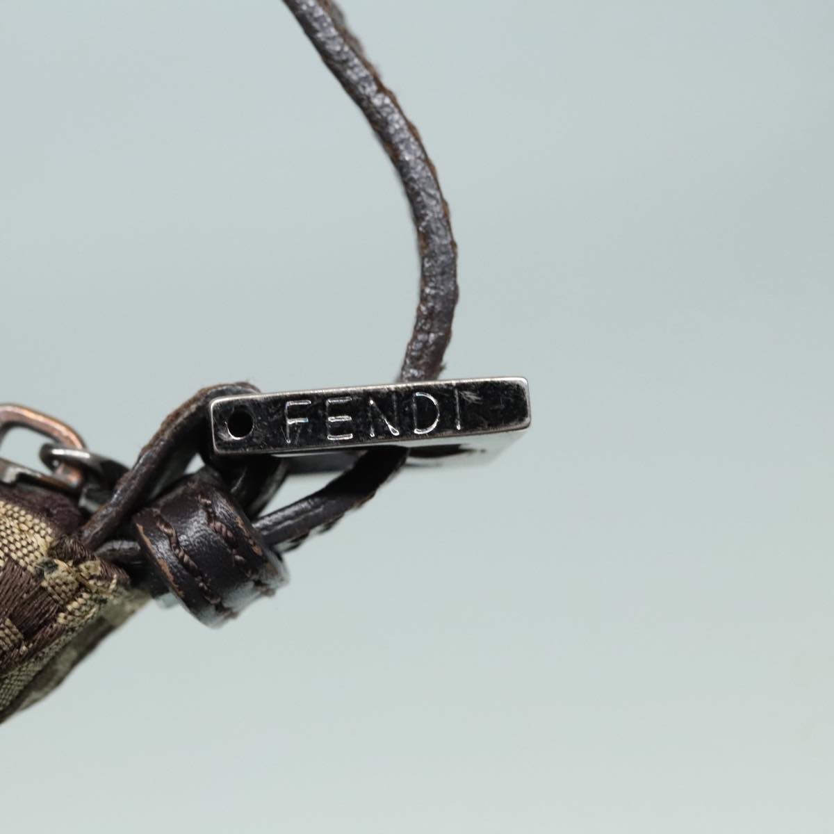 FENDI Zucchino Canvas Hand Bag Beige Brown 92979